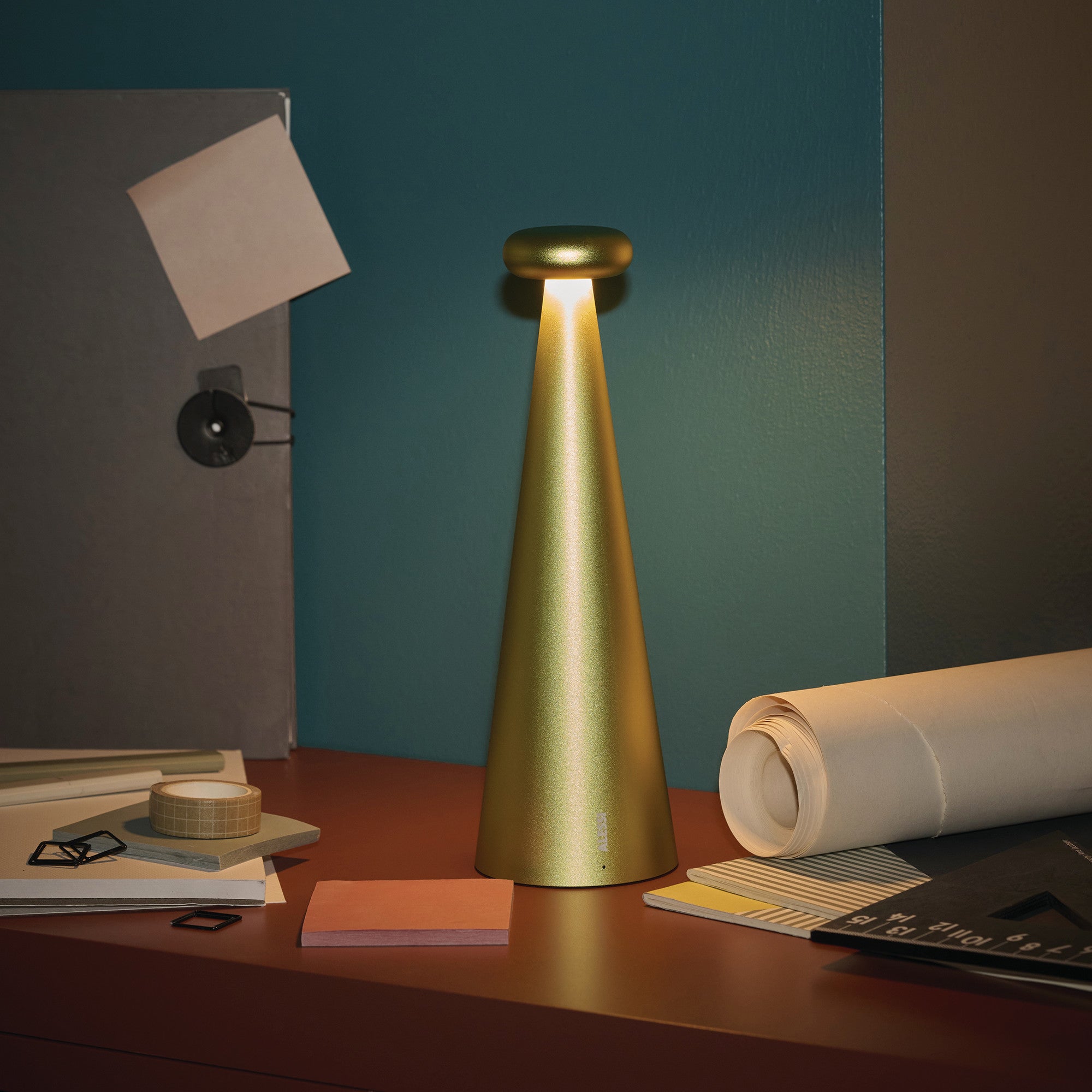 Tragbare LED-Lampe BEDIN fluoreszierend olivgelb