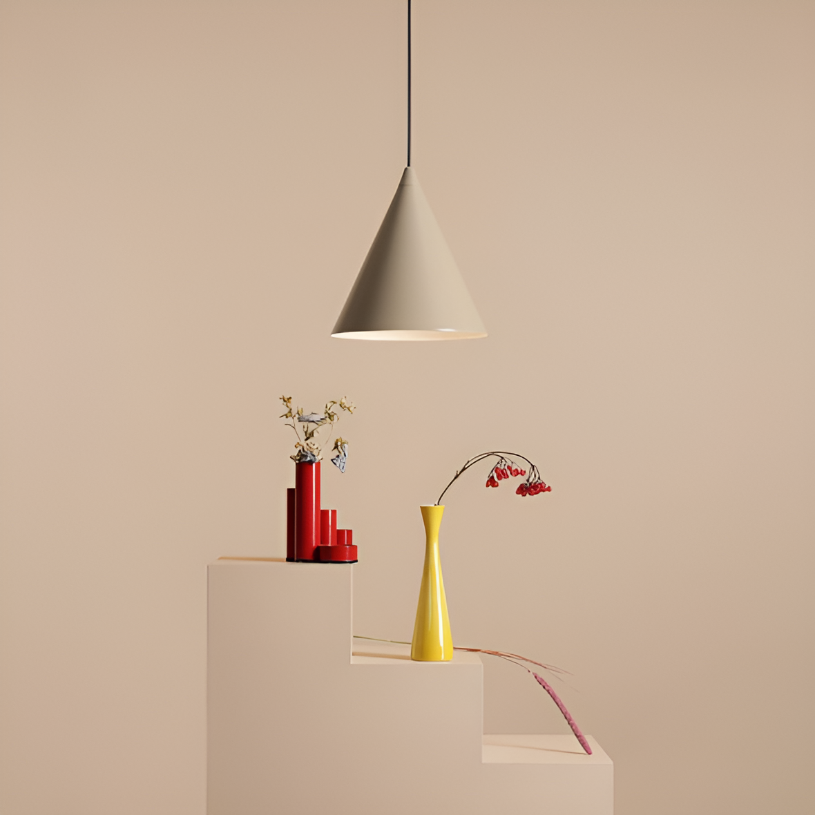 Beige pendant lamp