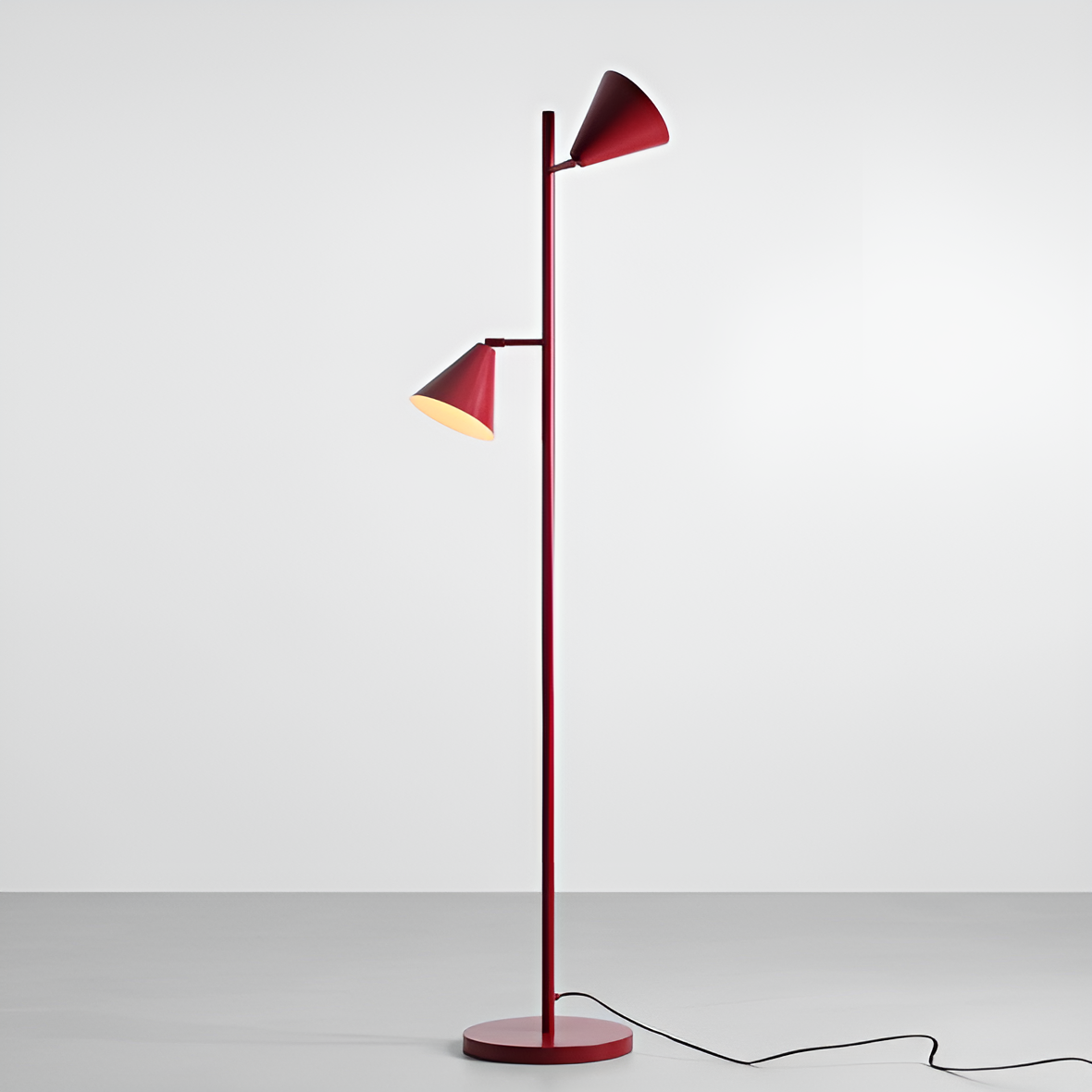 Duo red floor lamp