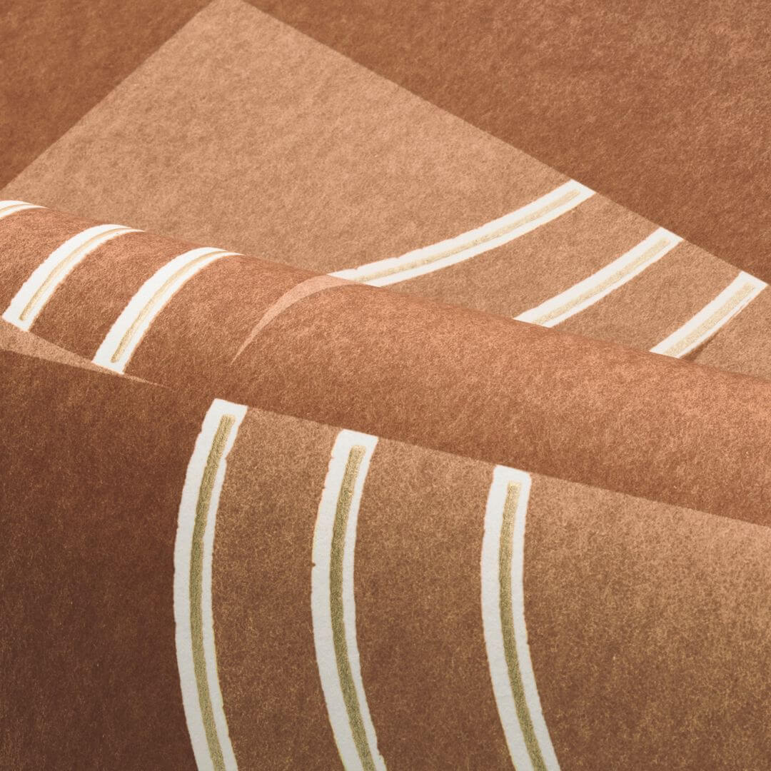 Vlies-Tapete mit geometrischem Muster ANNÉES 30 - TERRACOTTA warmes Braun