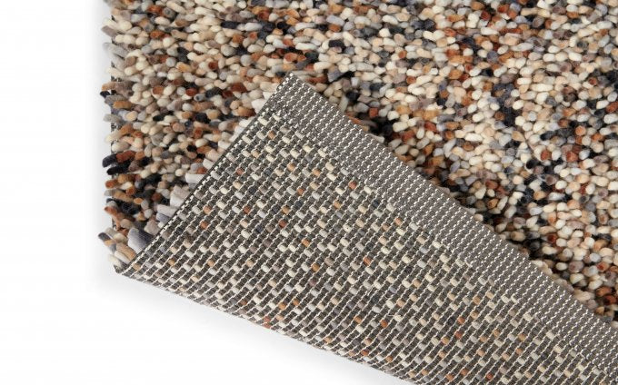 Teppich DOTS beige-grau mit langem Flor