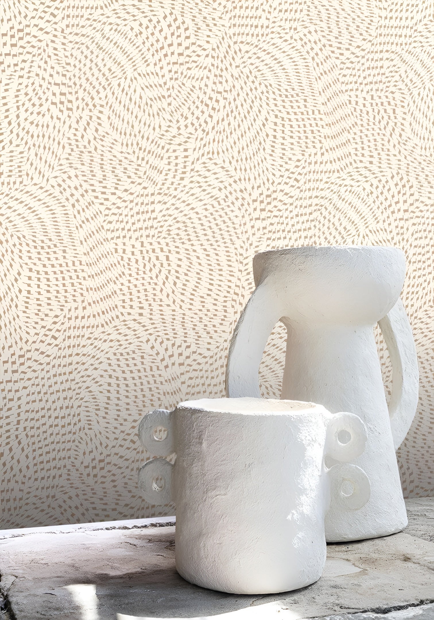 Tapete mit abstraktem Muster PASSY - WEISS/BEIGE weiß mit beige