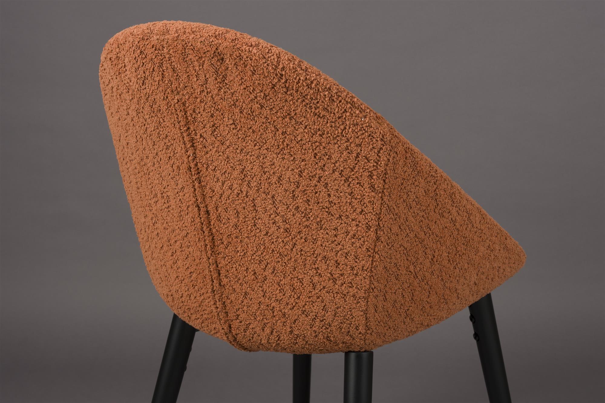 Fenna orange chair with a black base