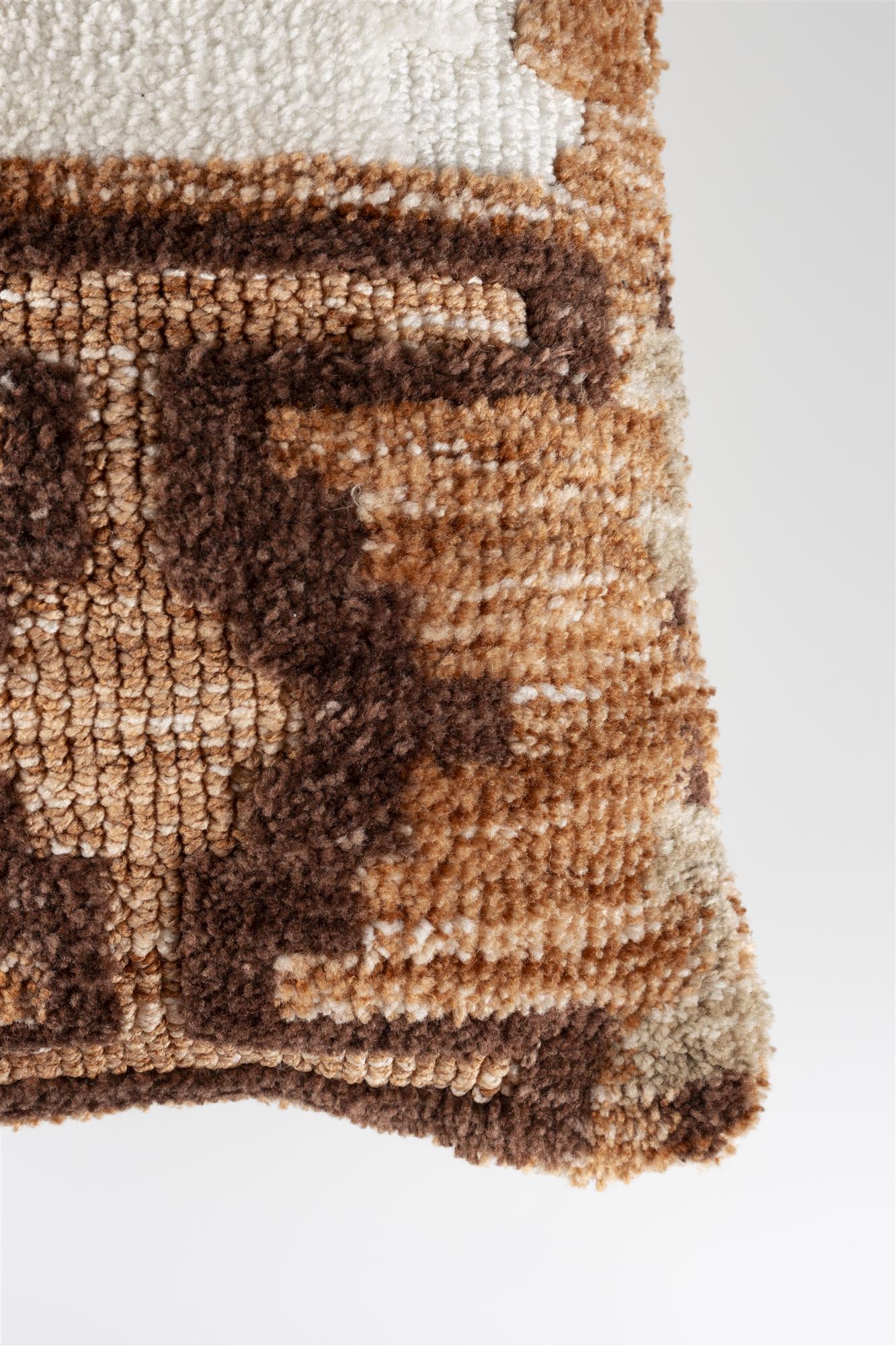 Maron Brown Kissen mit Beige