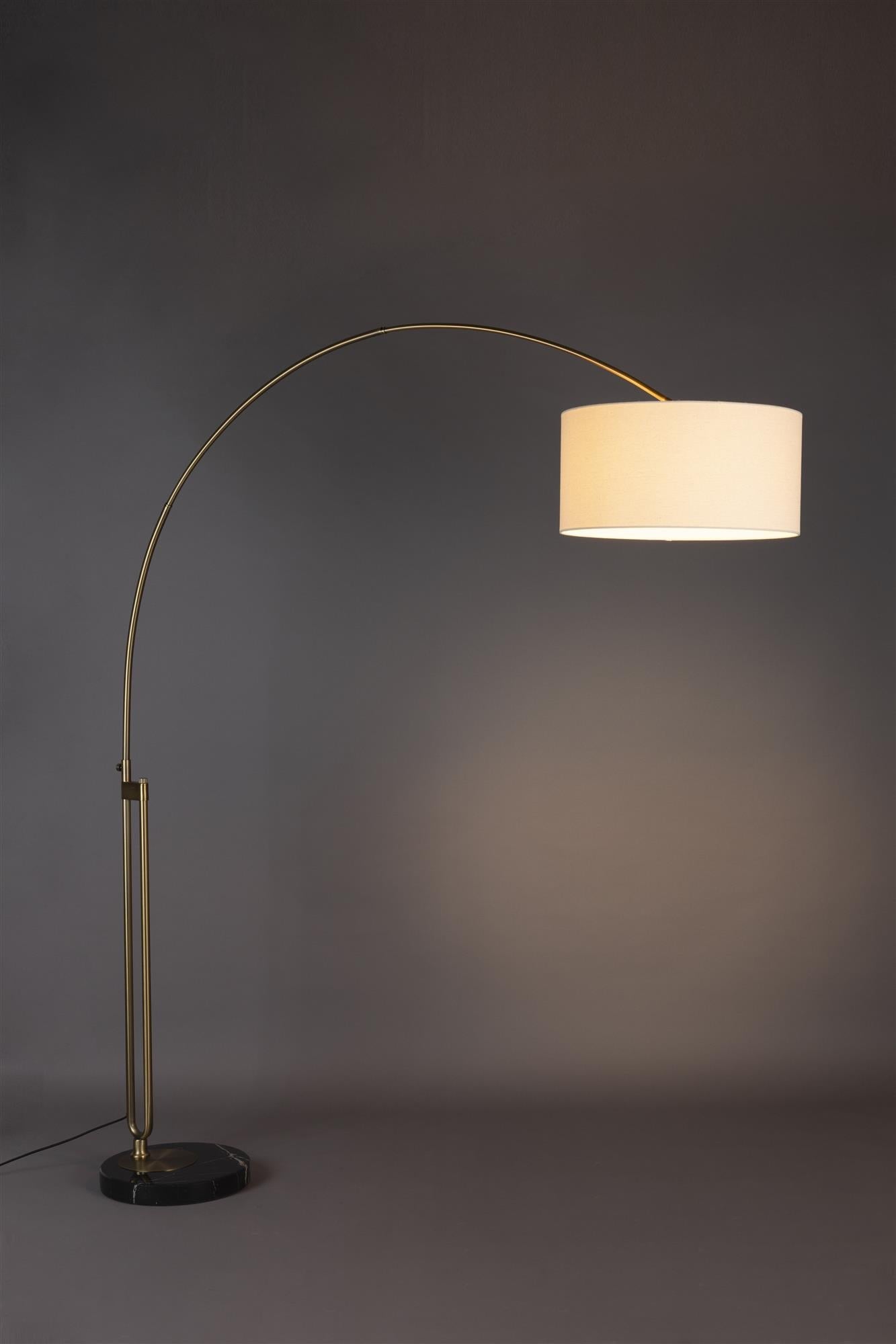 Stehlampe Bogen ARCHIE beige mit schwarzem Marmor