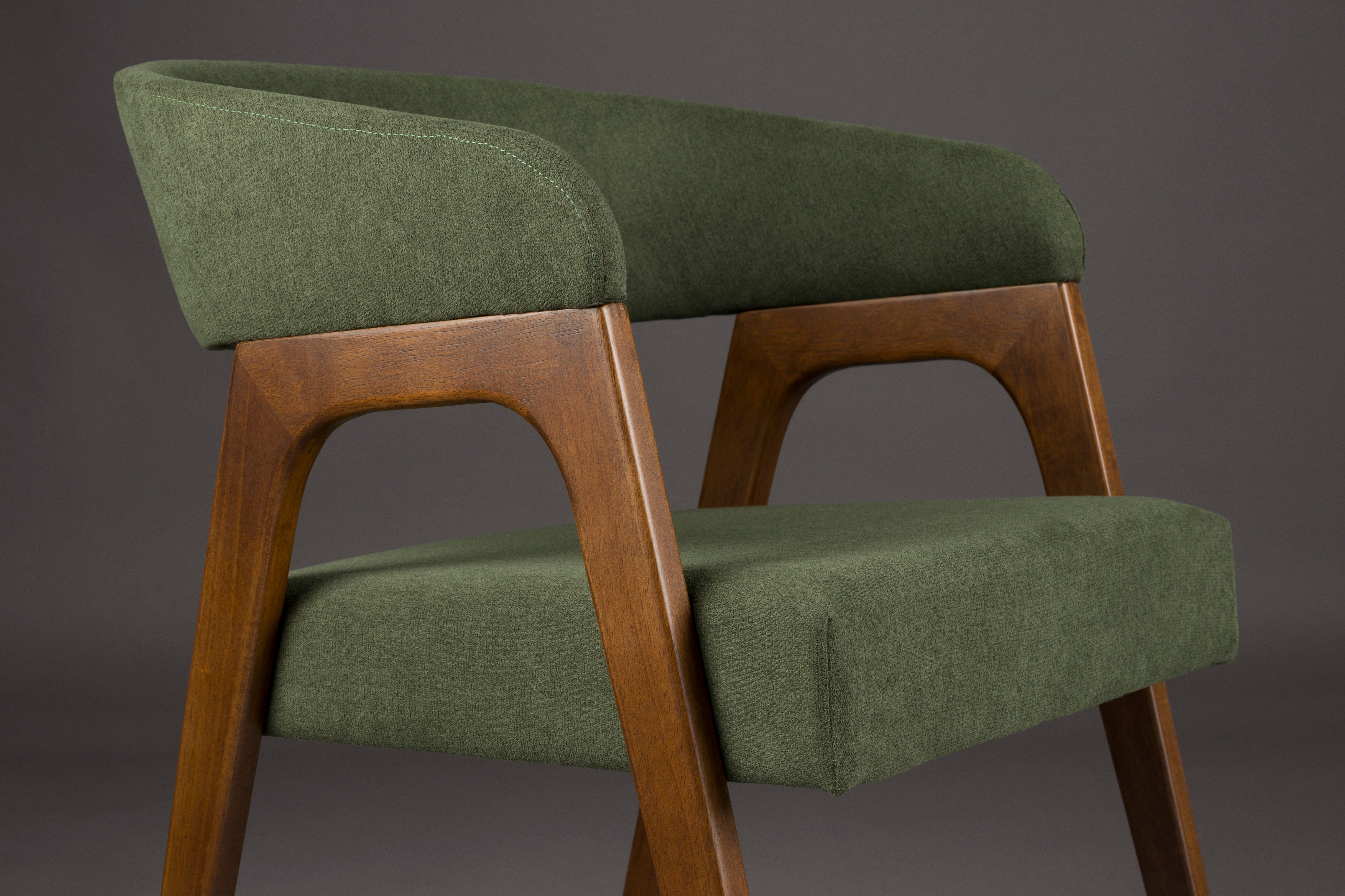 ADAMELLO chair green with wooden base