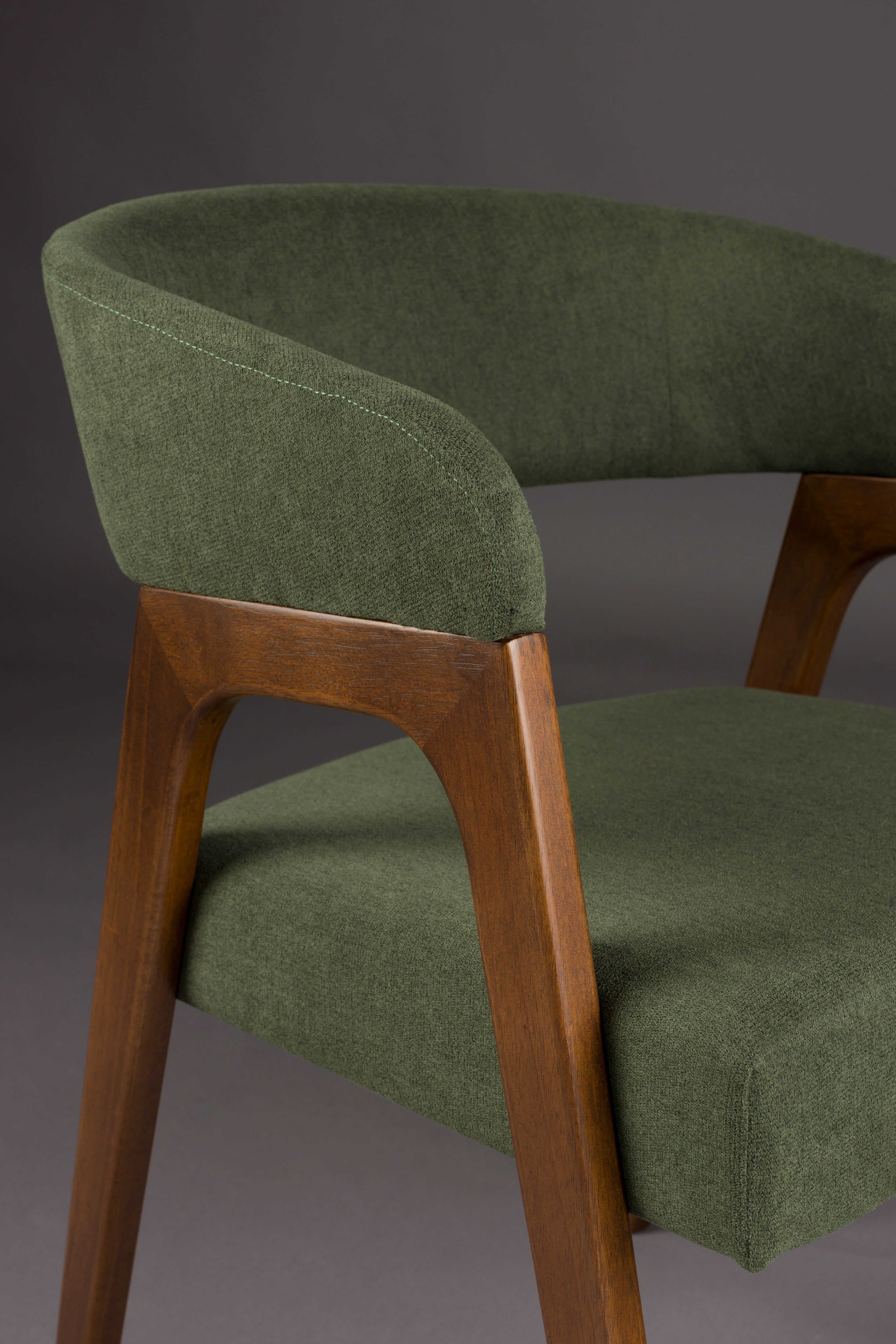 ADAMELLO chair green with wooden base