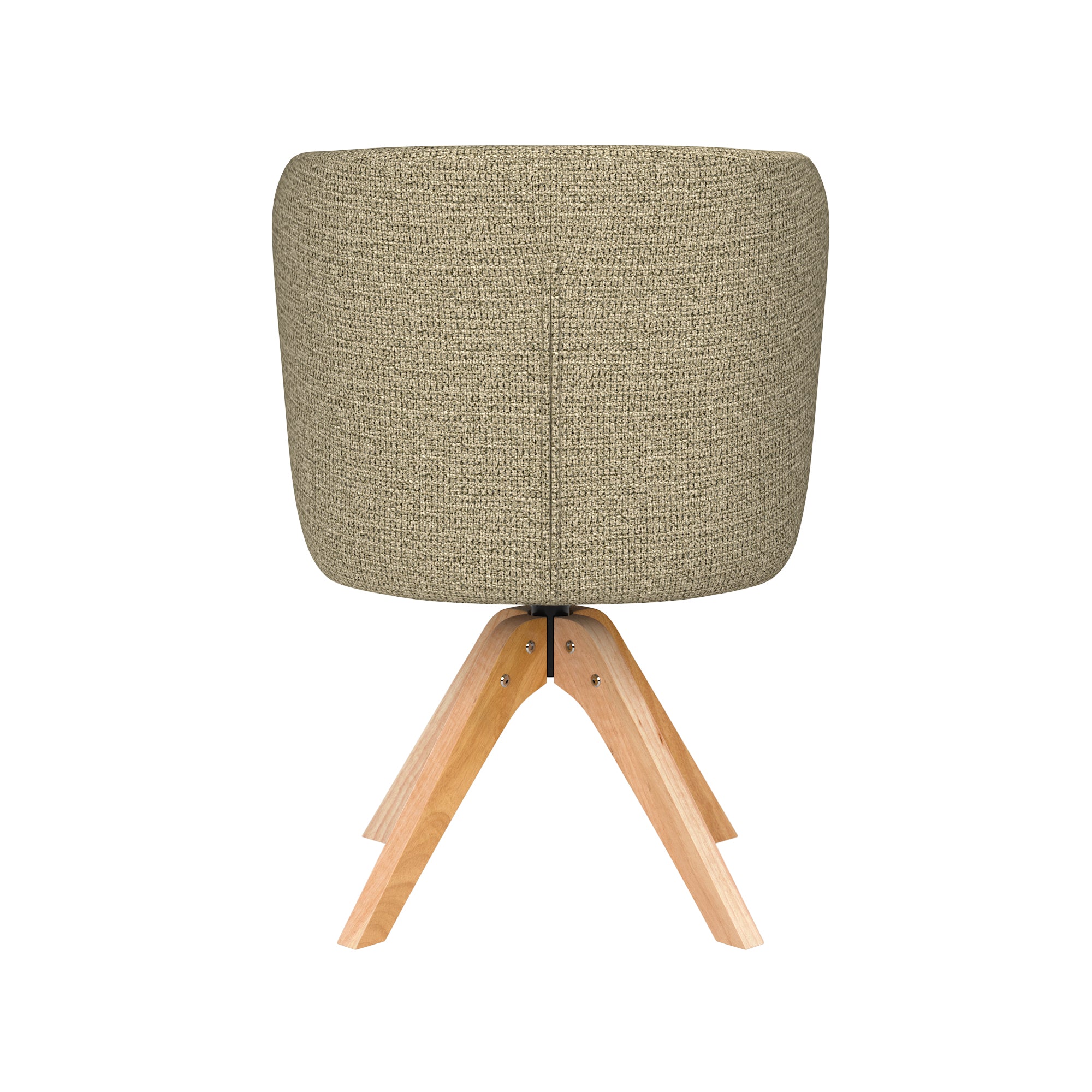 STAN green swivel chair with wooden base