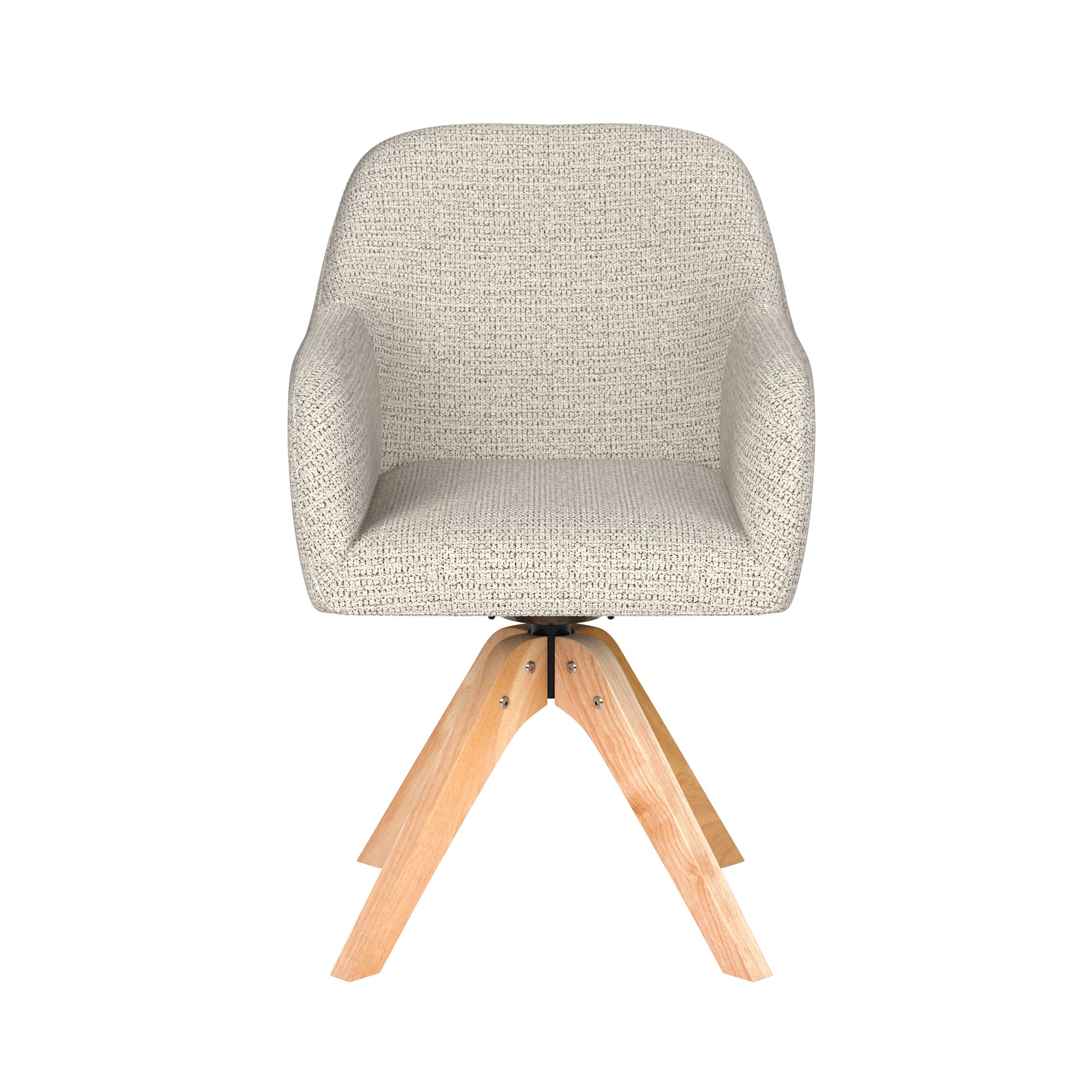 OTIS light gray swivel chair with wooden base