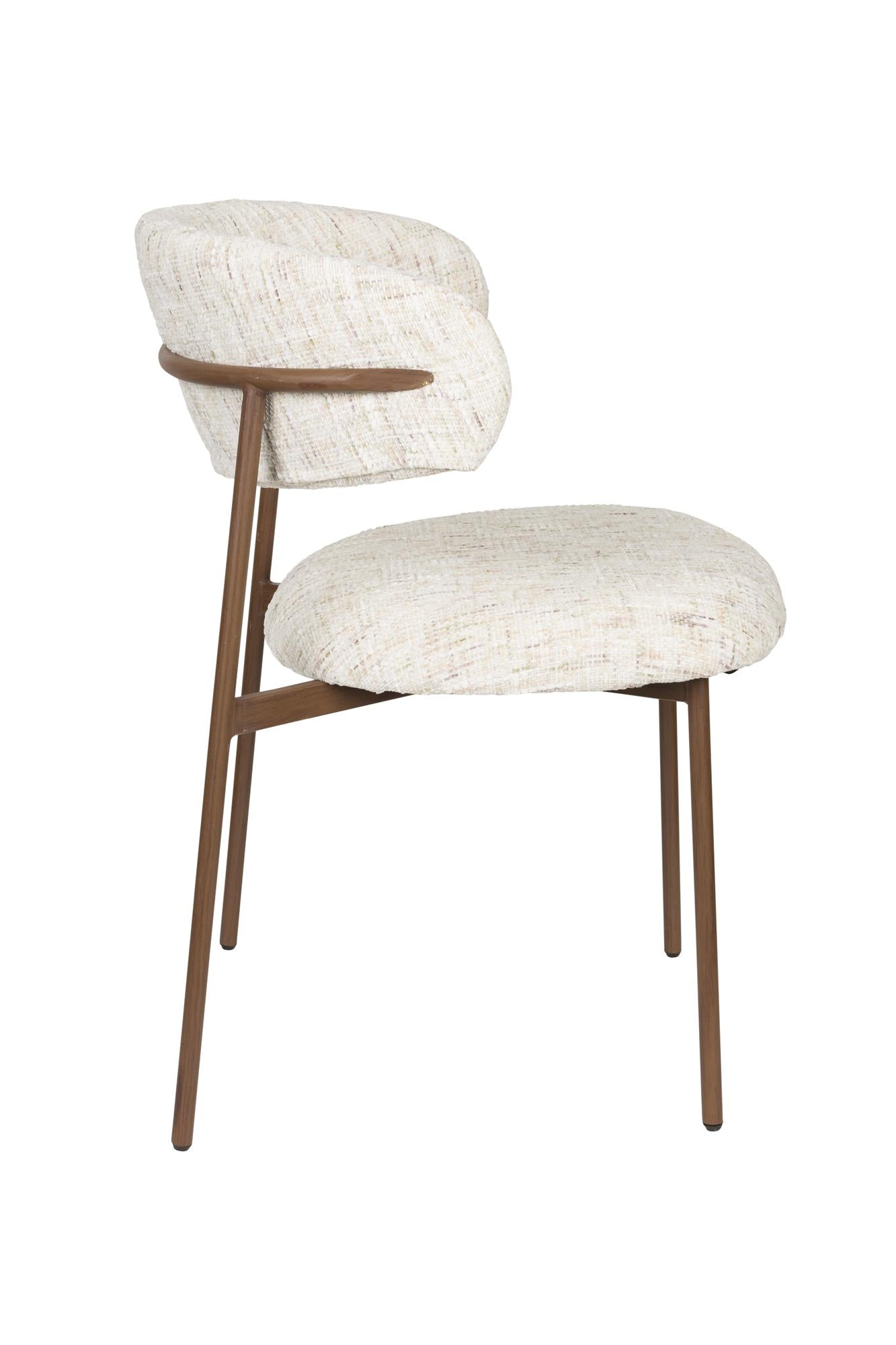 CLAES chair white with brown base