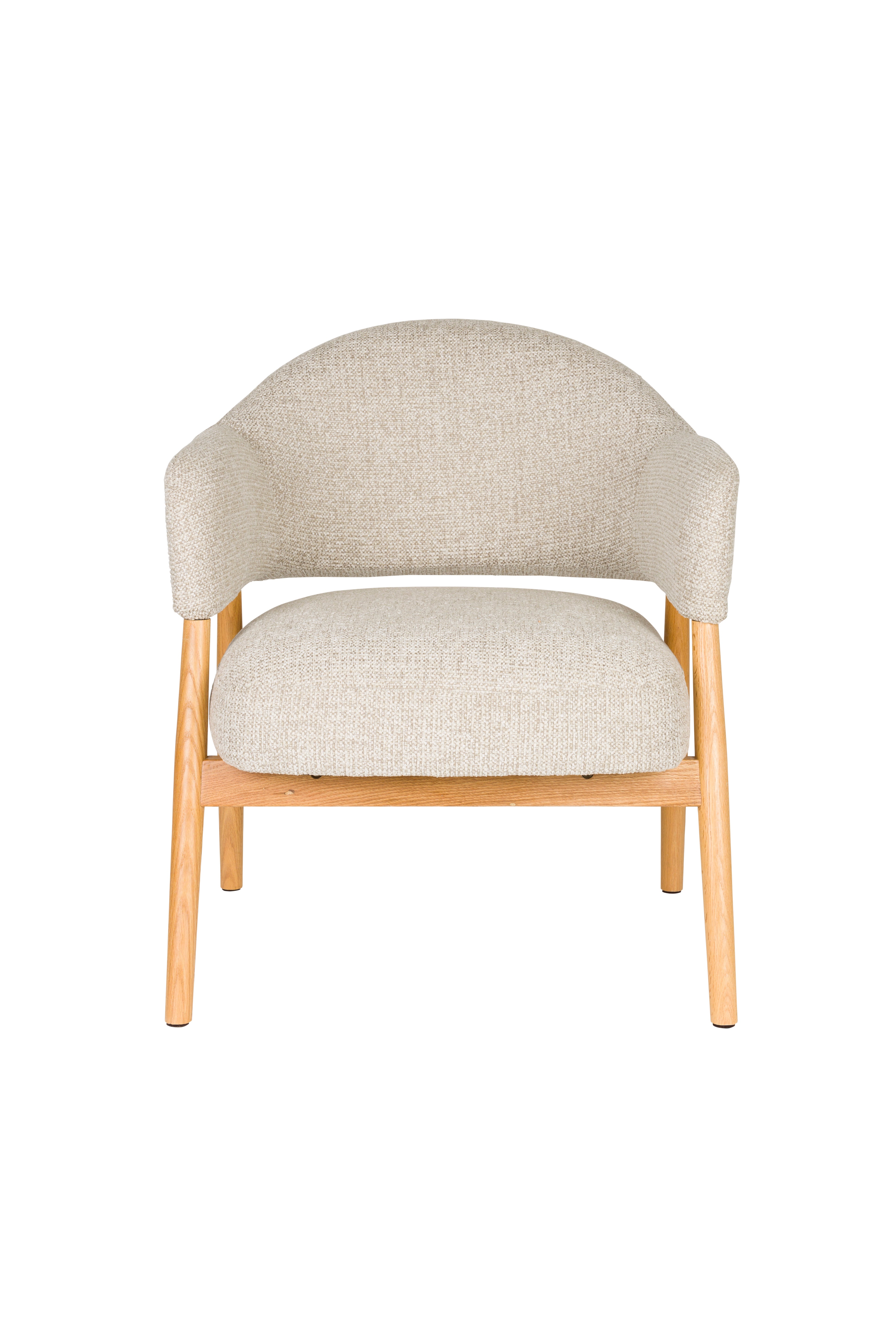 INDY beige armchair with wooden base