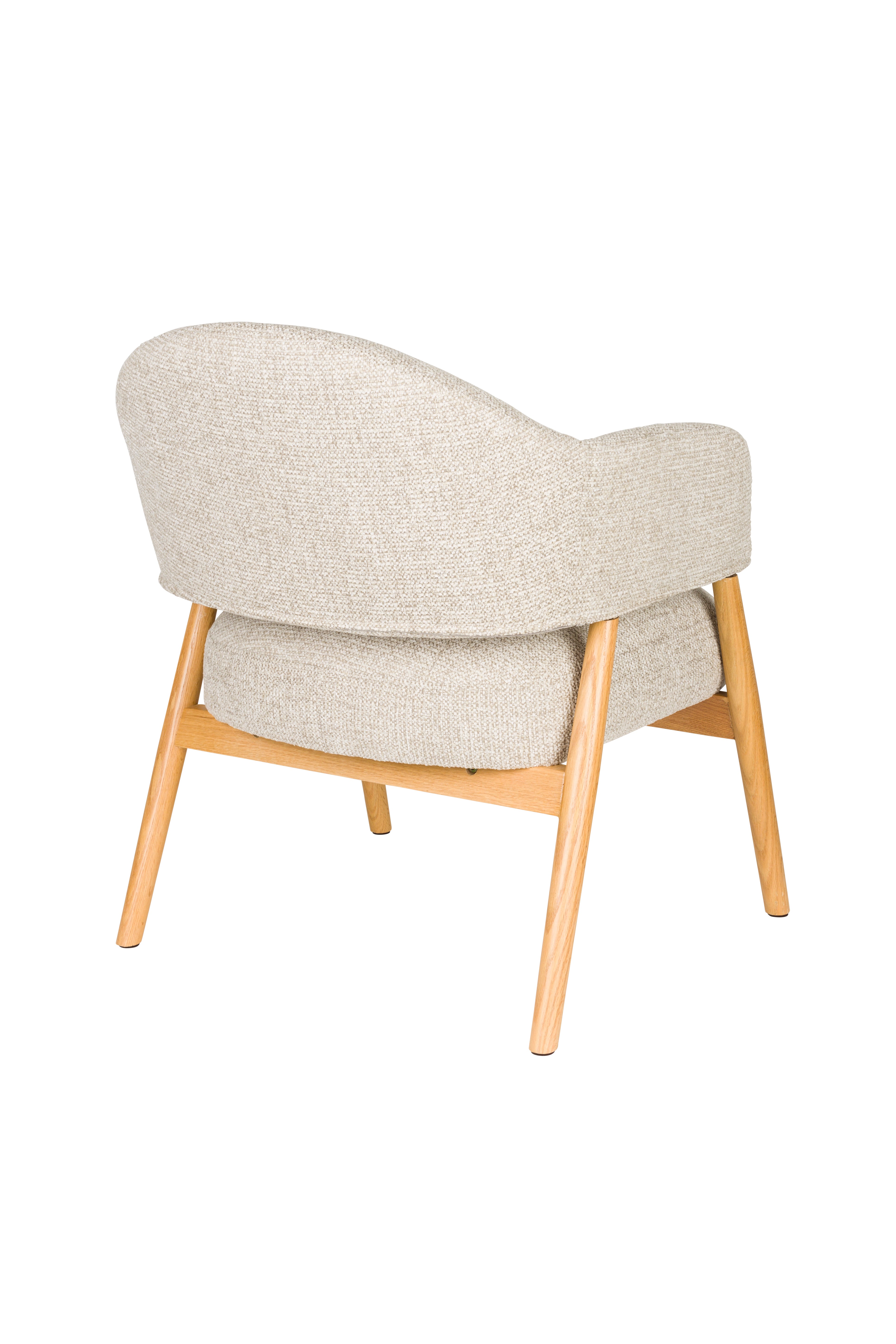 INDY beige armchair with wooden base