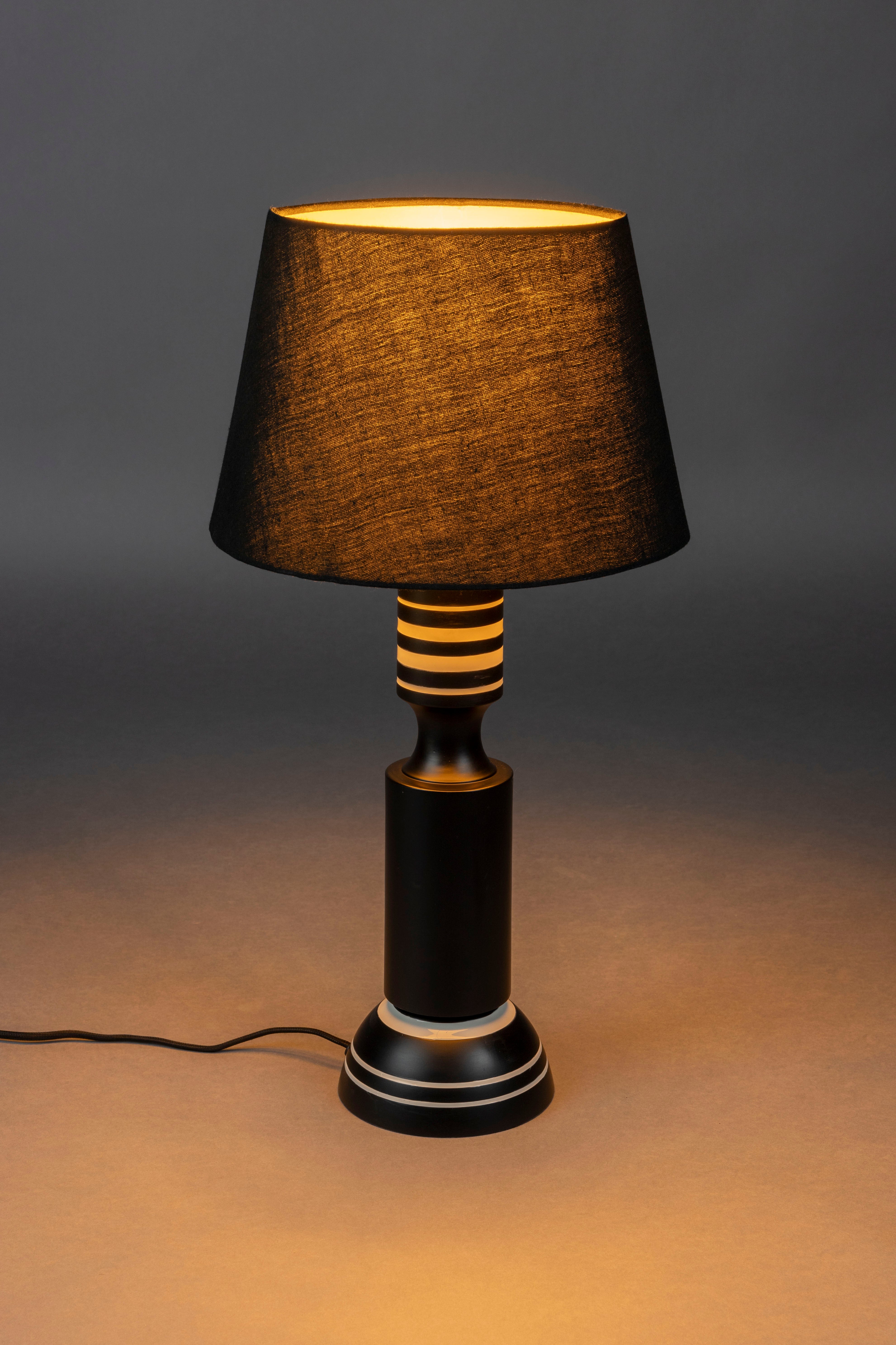 VIRGIL table lamp black with white finish