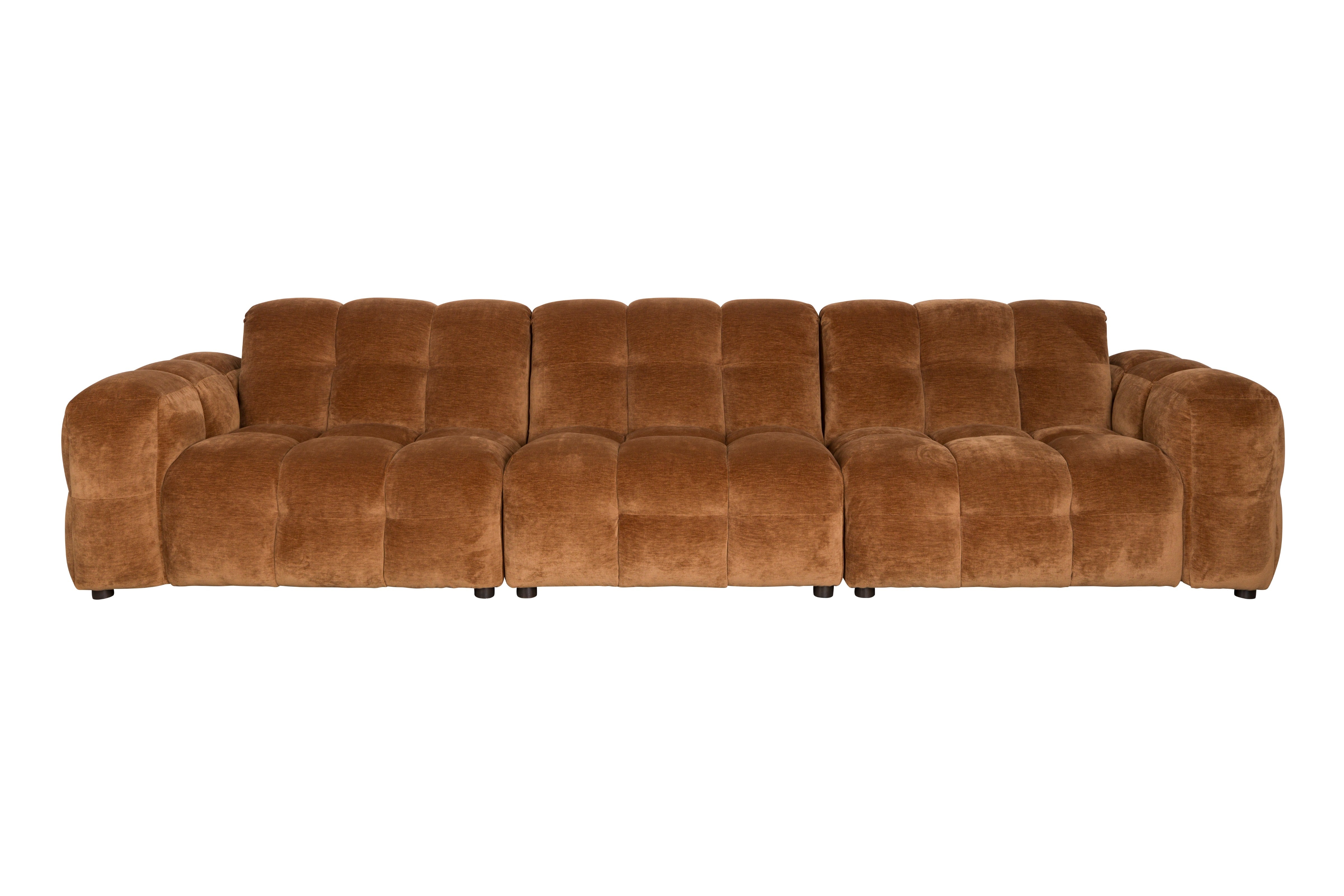 4.5-seater HACKMAN sofa in cognac velvet