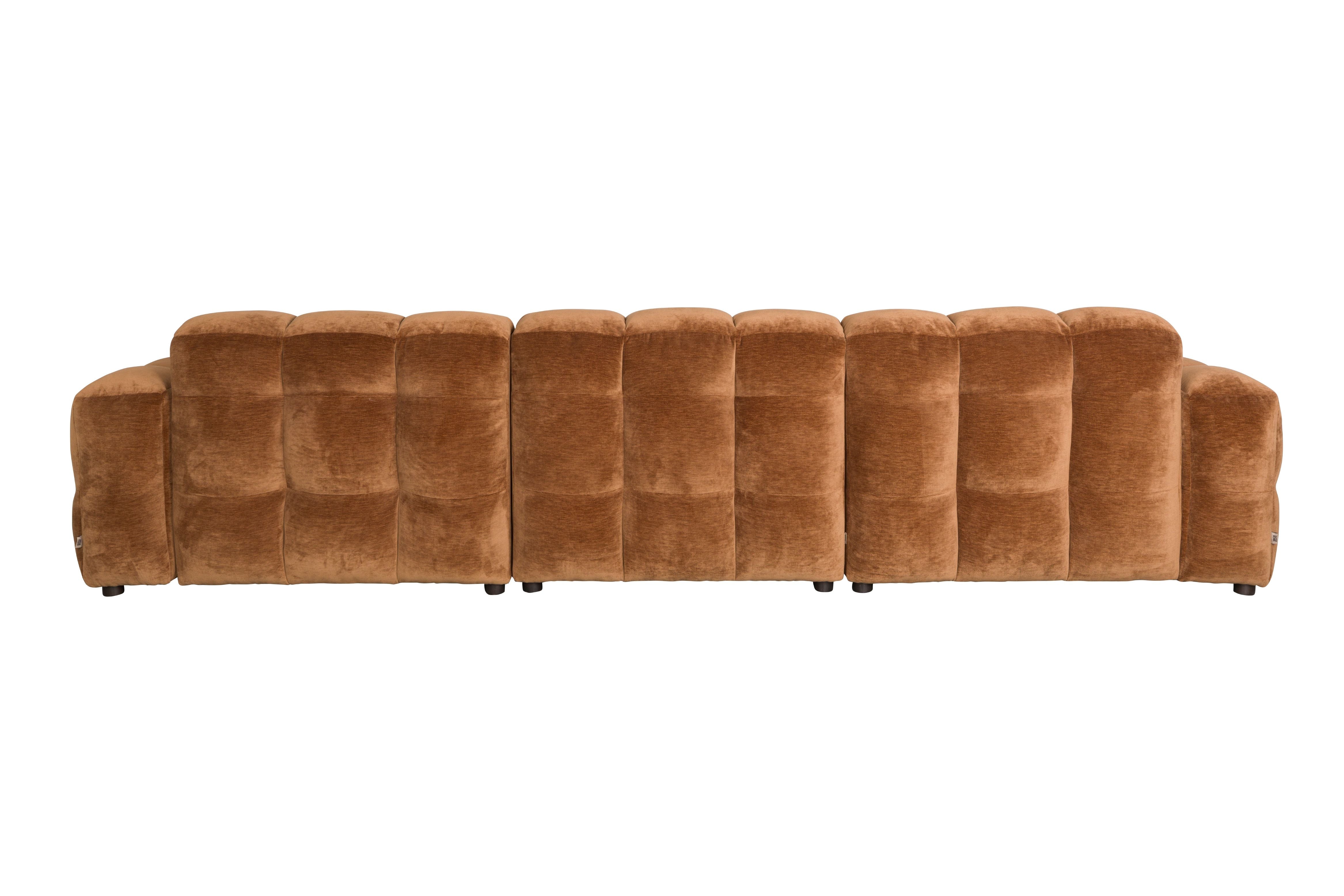 4.5-seater HACKMAN sofa in cognac velvet