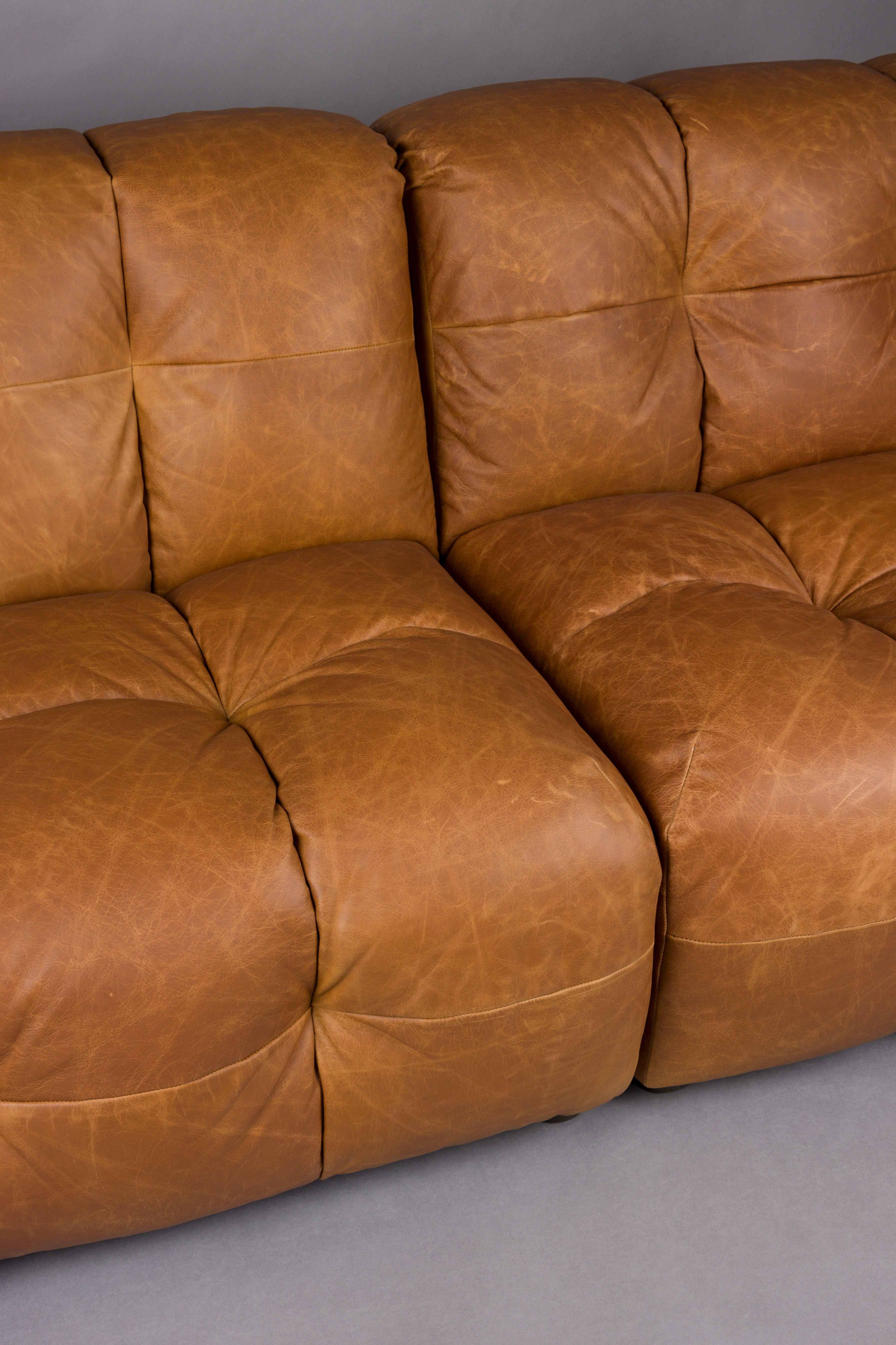 3-seater HACKMAN sofa in cognac leather