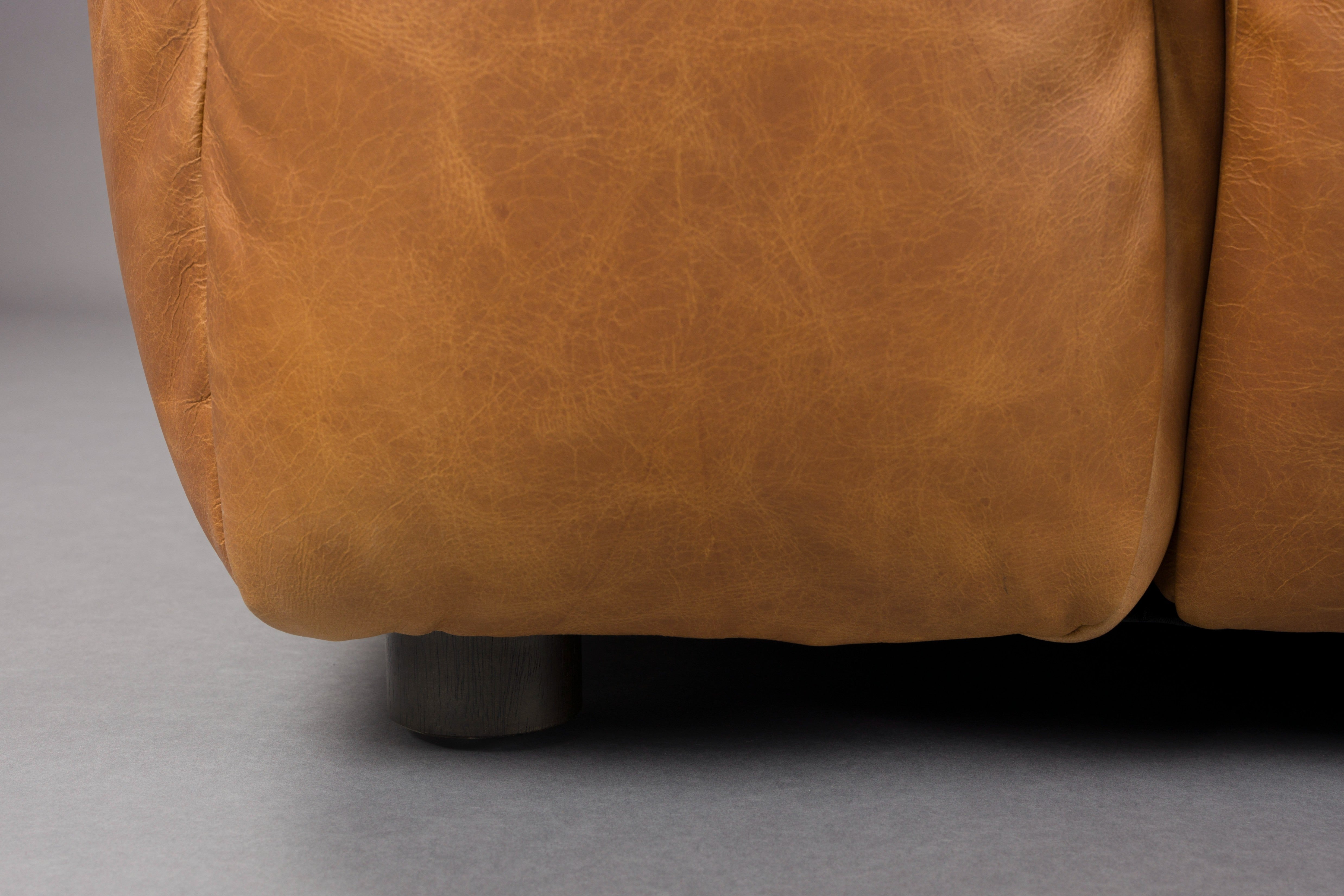 3-seater HACKMAN sofa in cognac leather