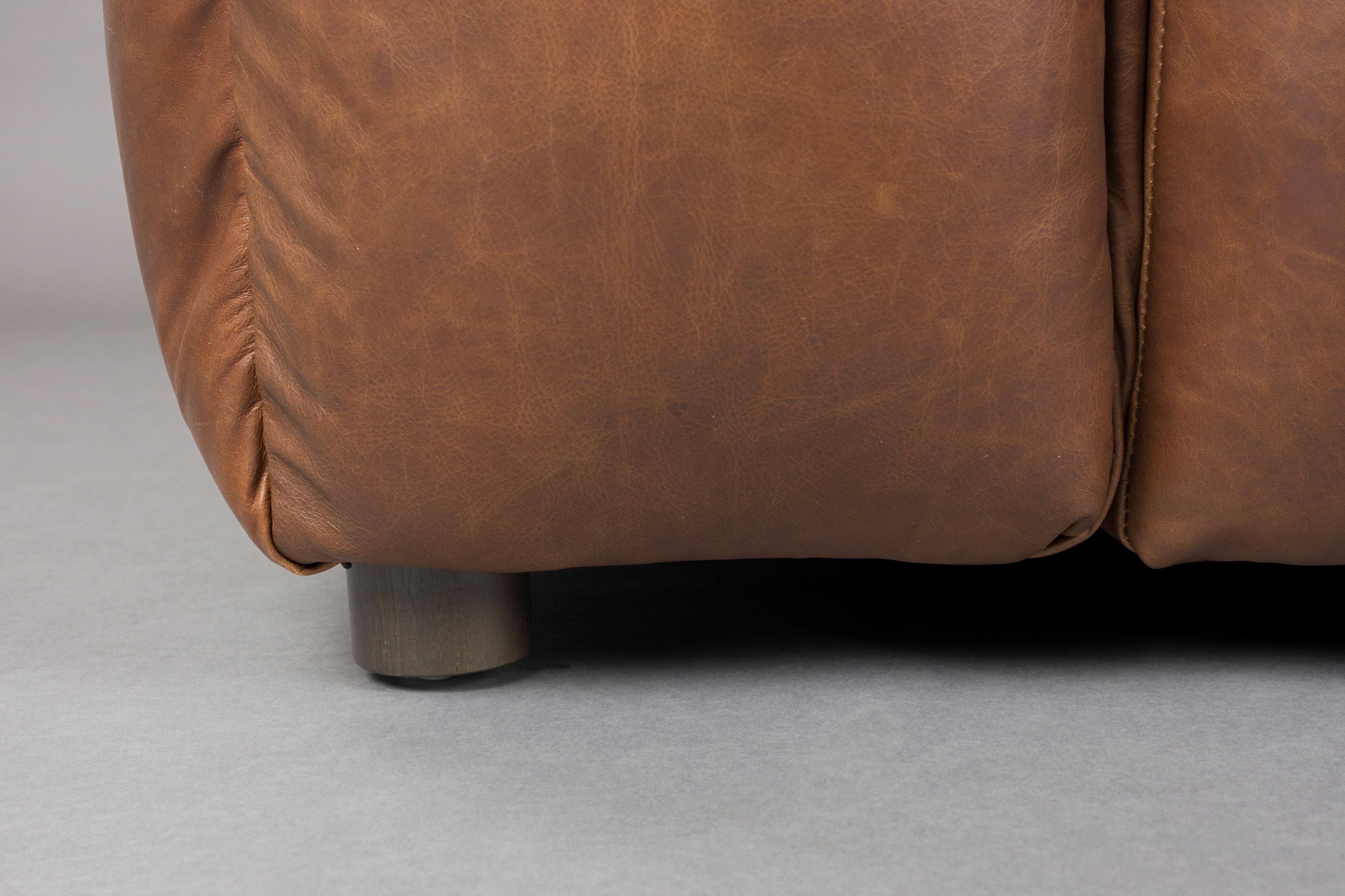 Sofa 3-Sitzer HACKMAN schokoladenbraunes Leder
