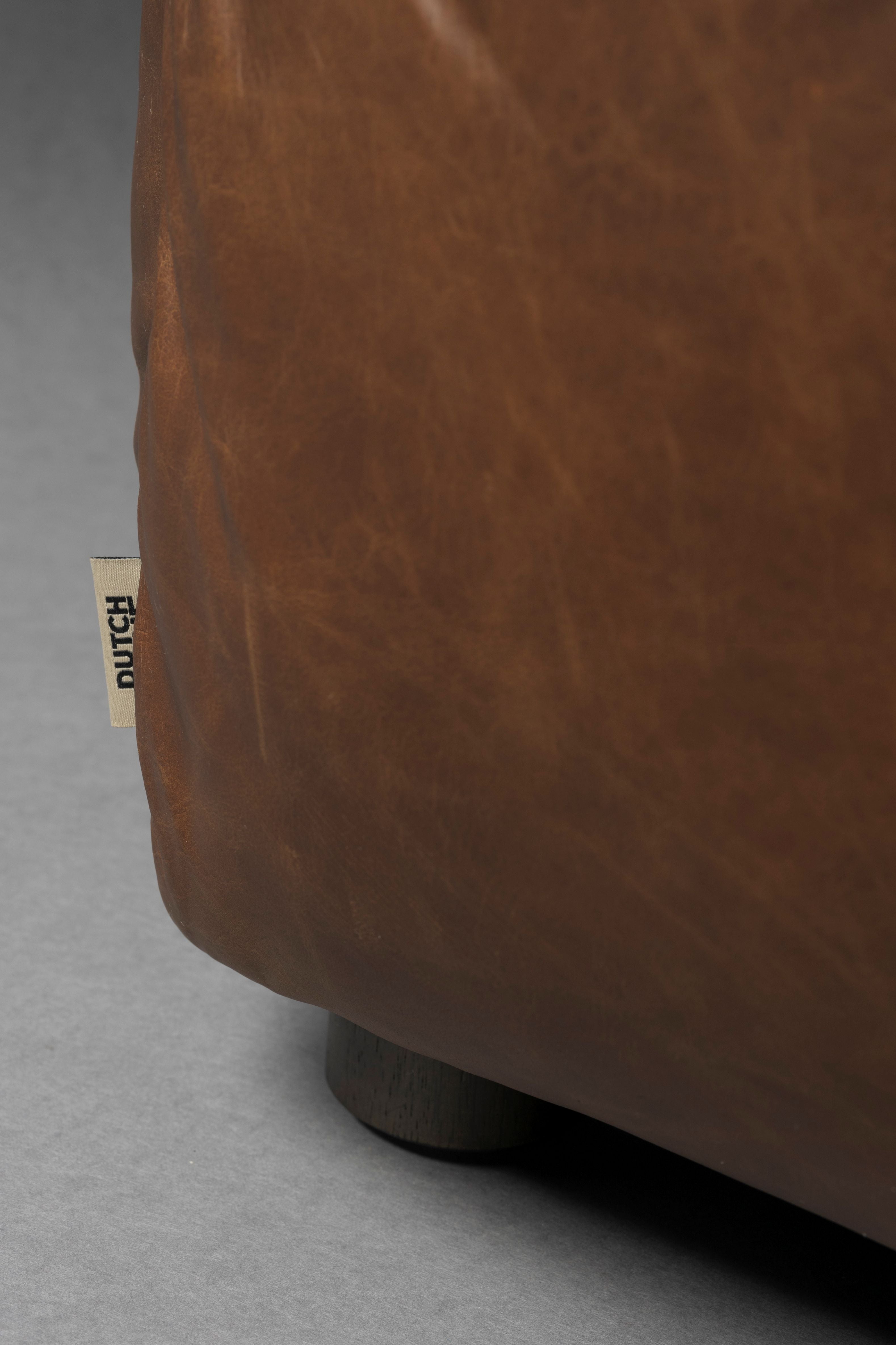 Sofa 3-Sitzer HACKMAN schokoladenbraunes Leder