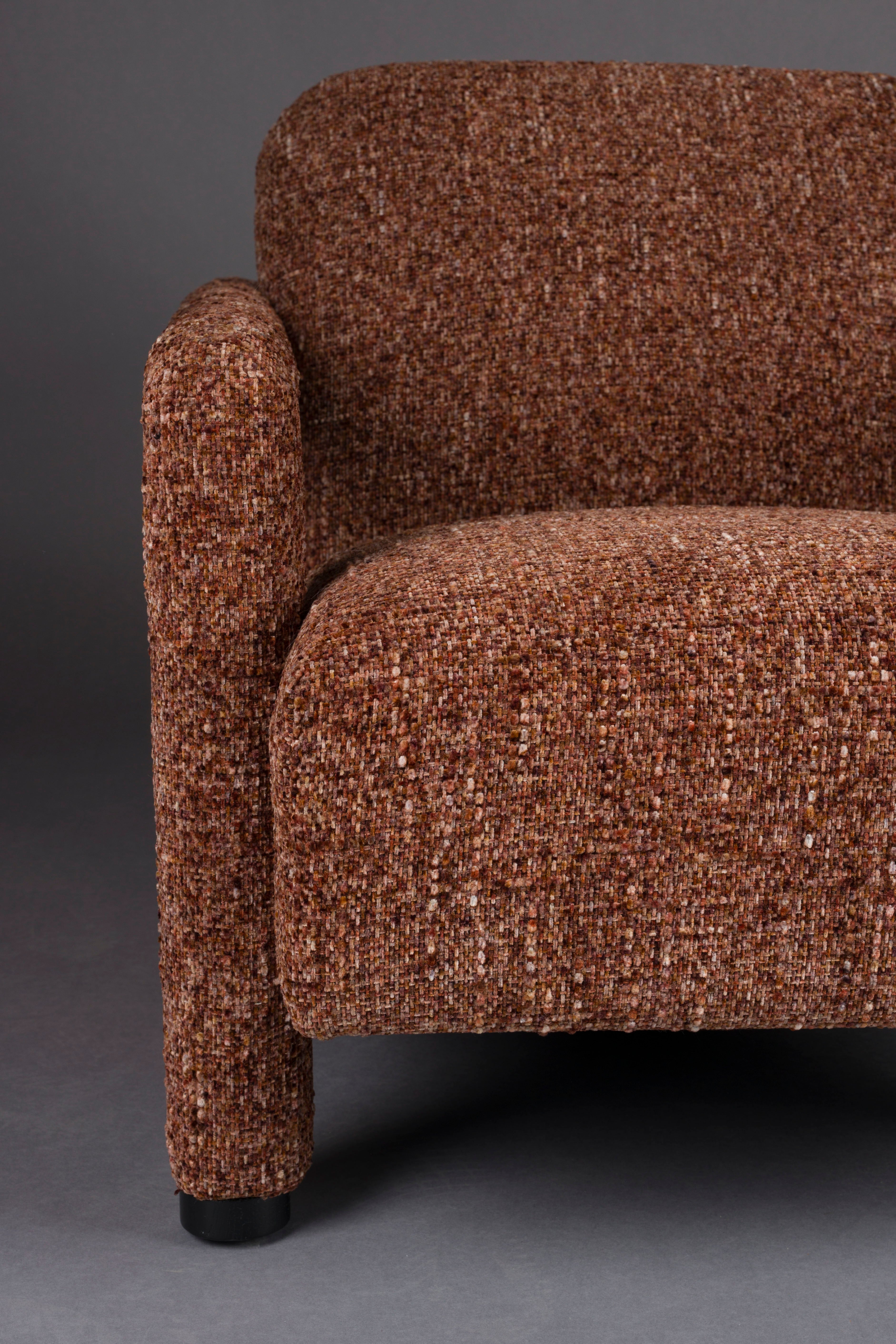 KENT armchair in burgundy with red