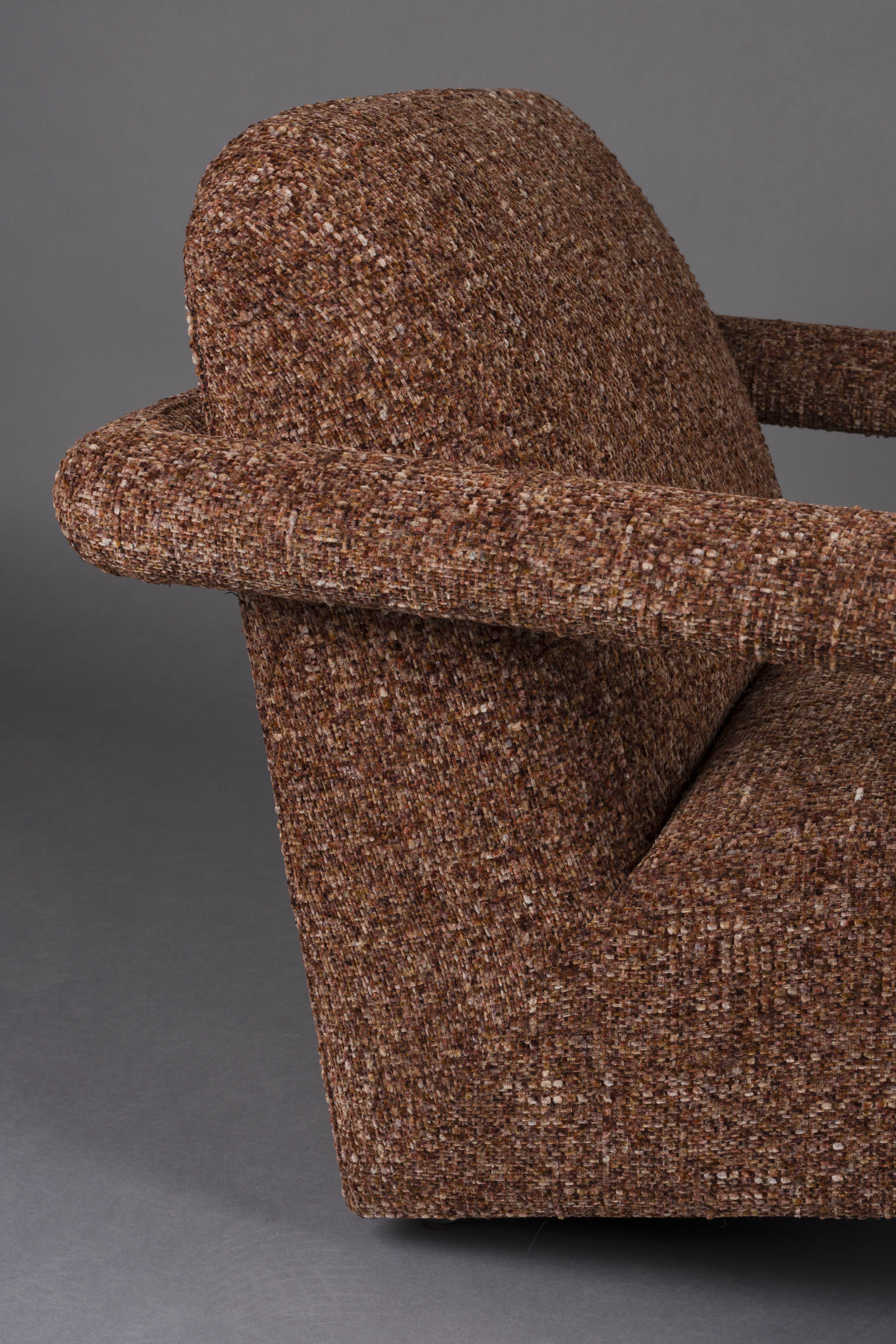 KENT armchair in burgundy with red