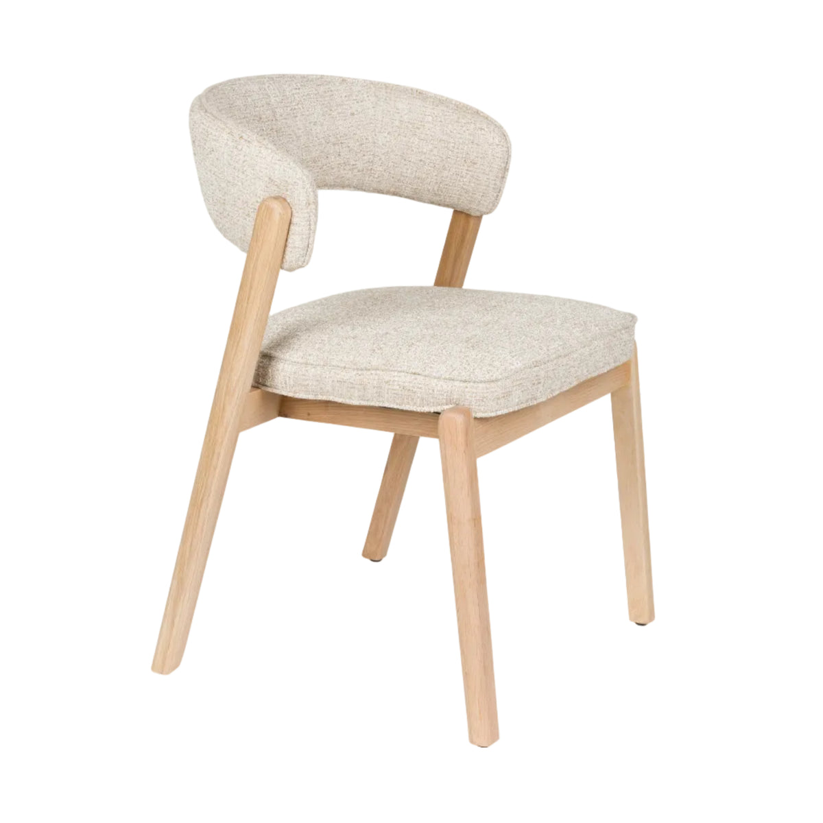 Stuhl BRIGHT beige mit Eichenbasis