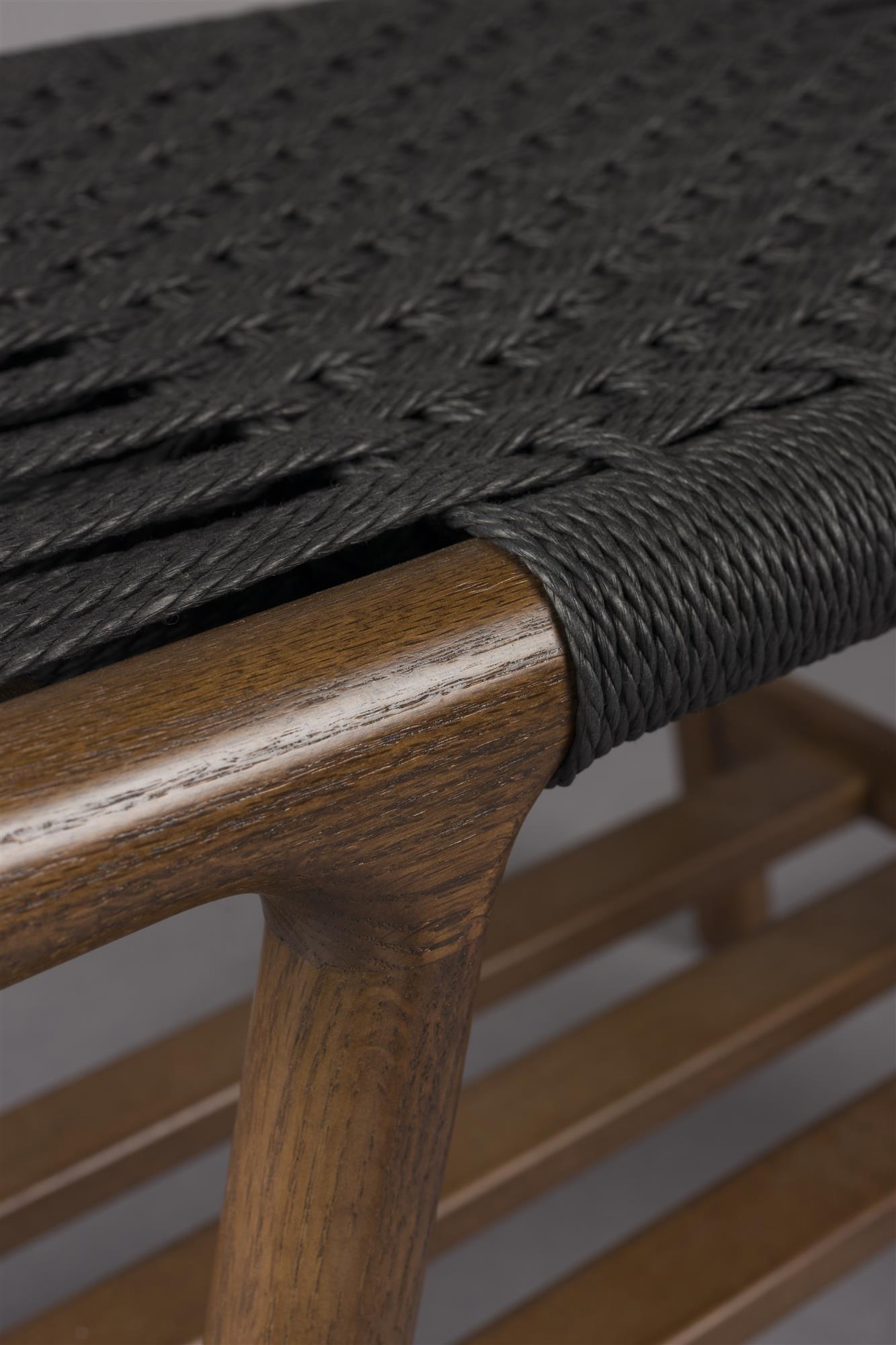 Hocker KINTARO aus dunkelbraunem Eichenholz