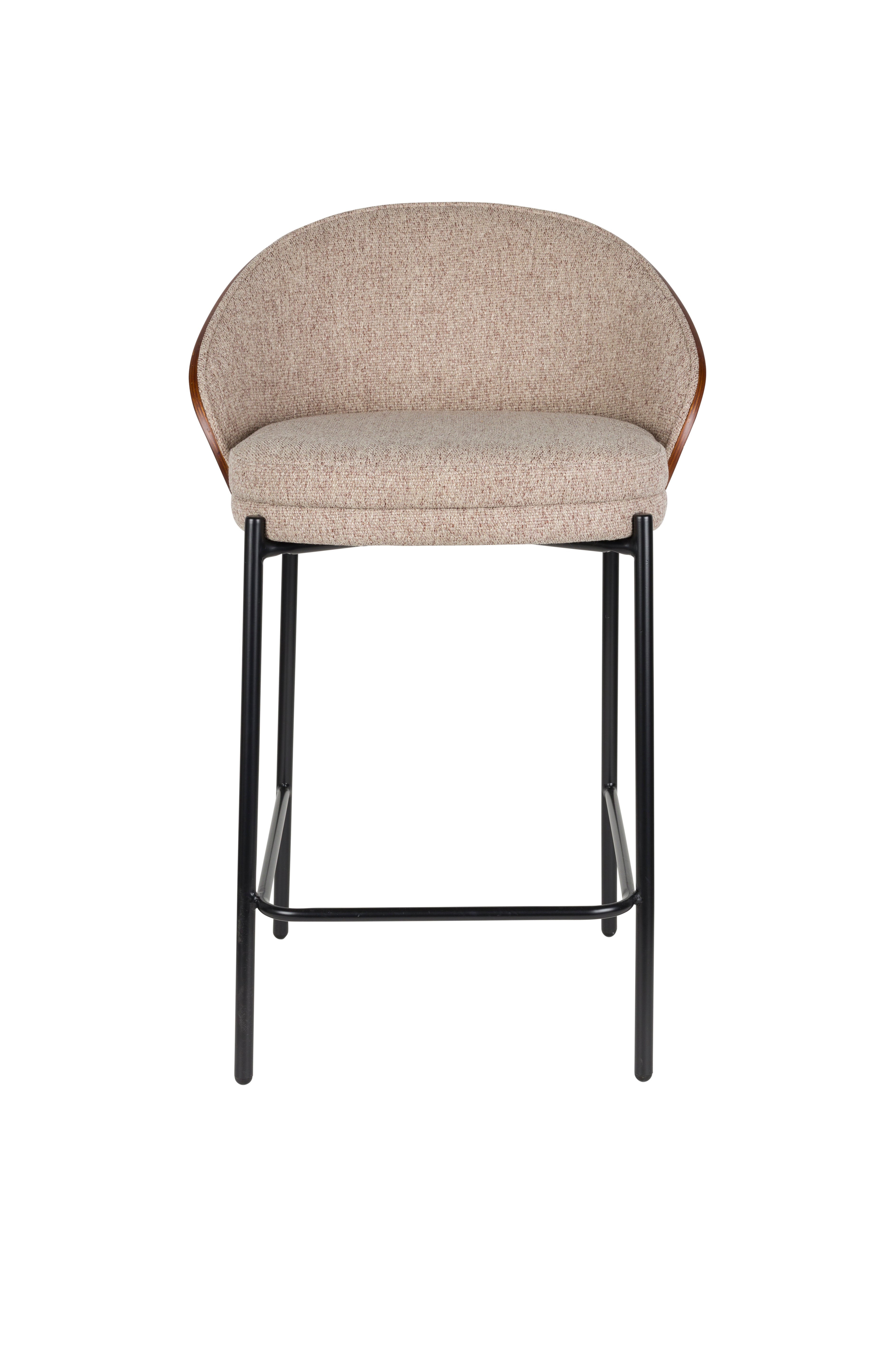 Barstuhl RODIN beige mit Holzfuß