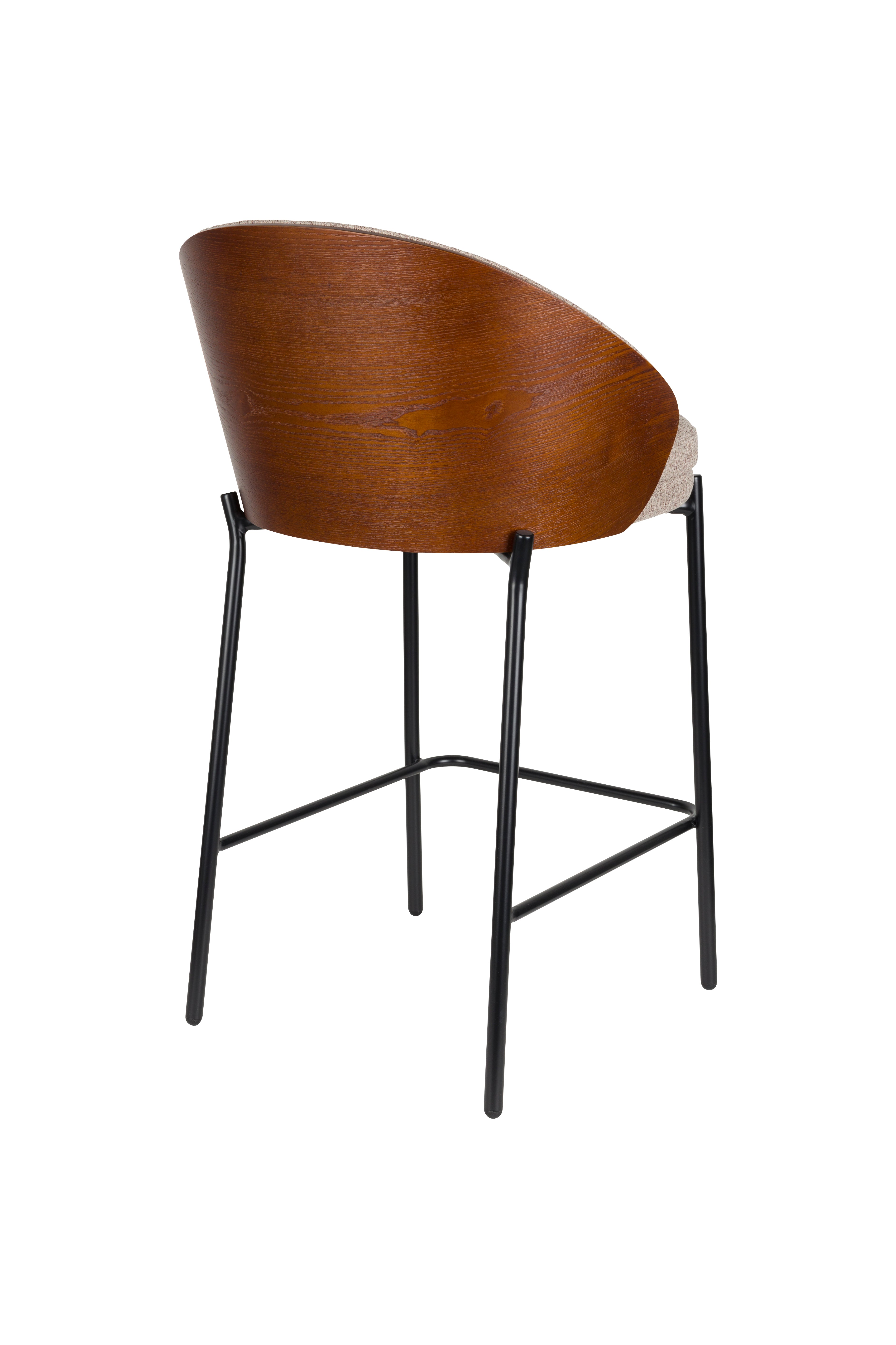 Barstuhl RODIN beige mit Holzfuß