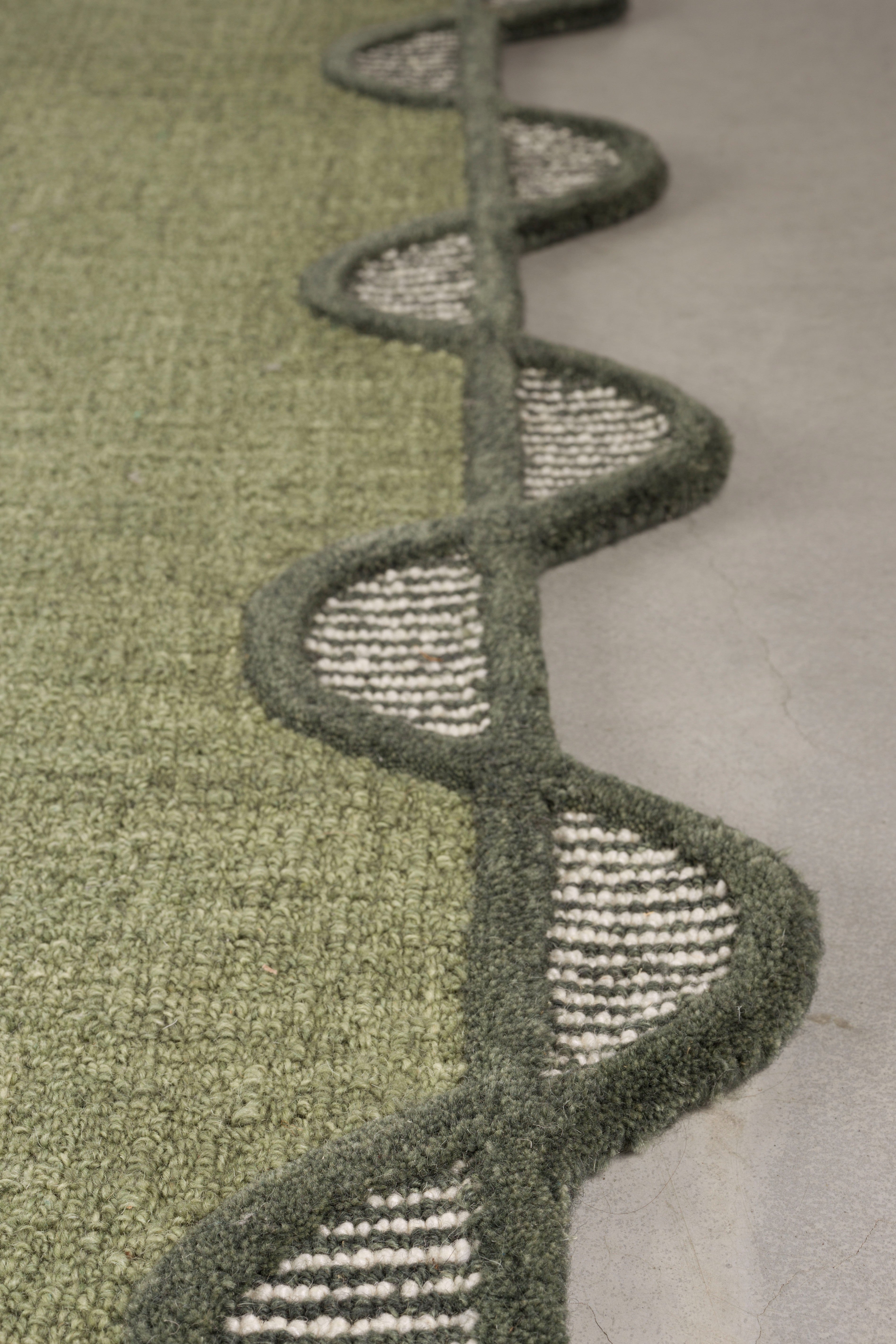 SUGAR LINES Green Rug