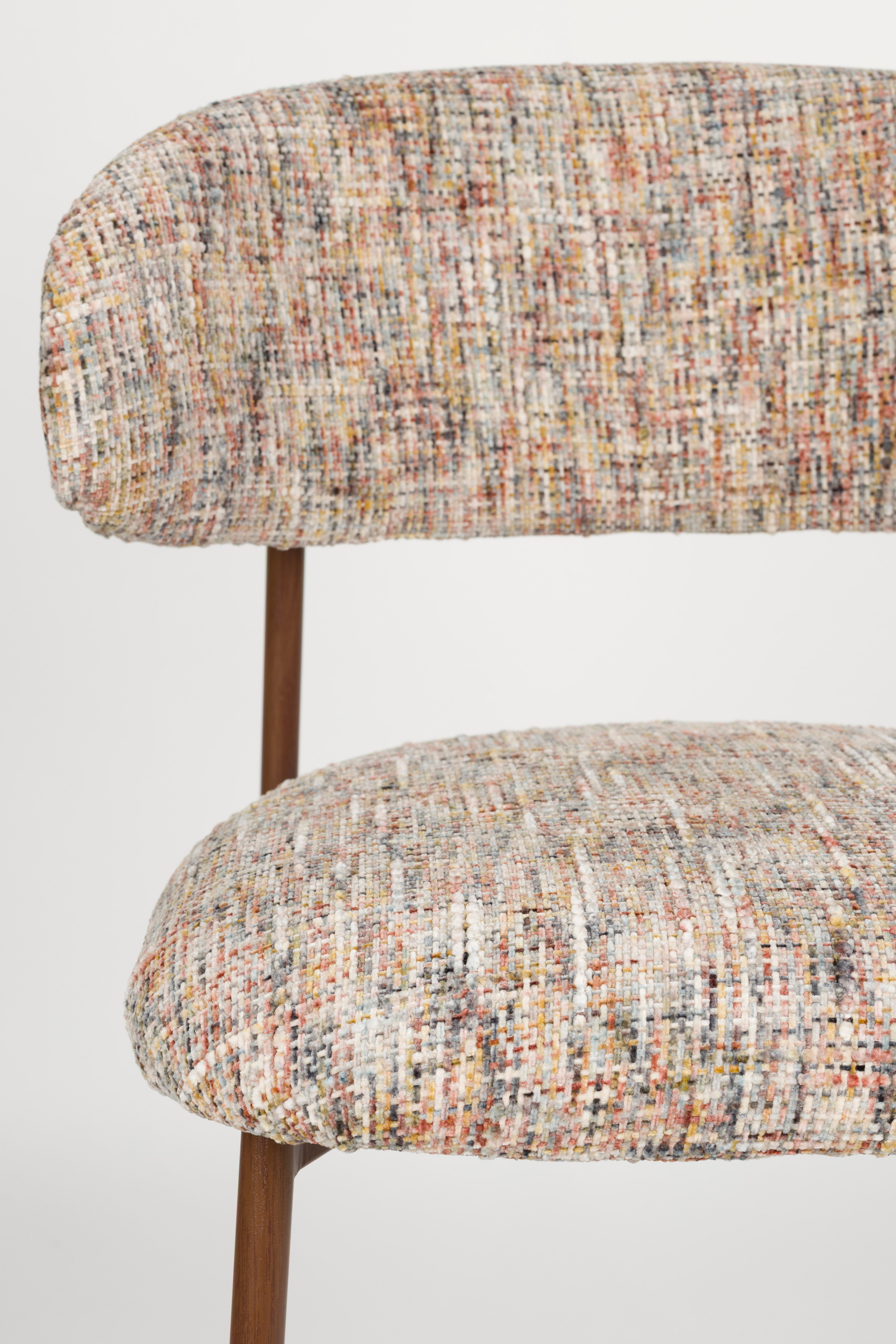 Barstuhl CLAES beige Melange mit braunem Gestell