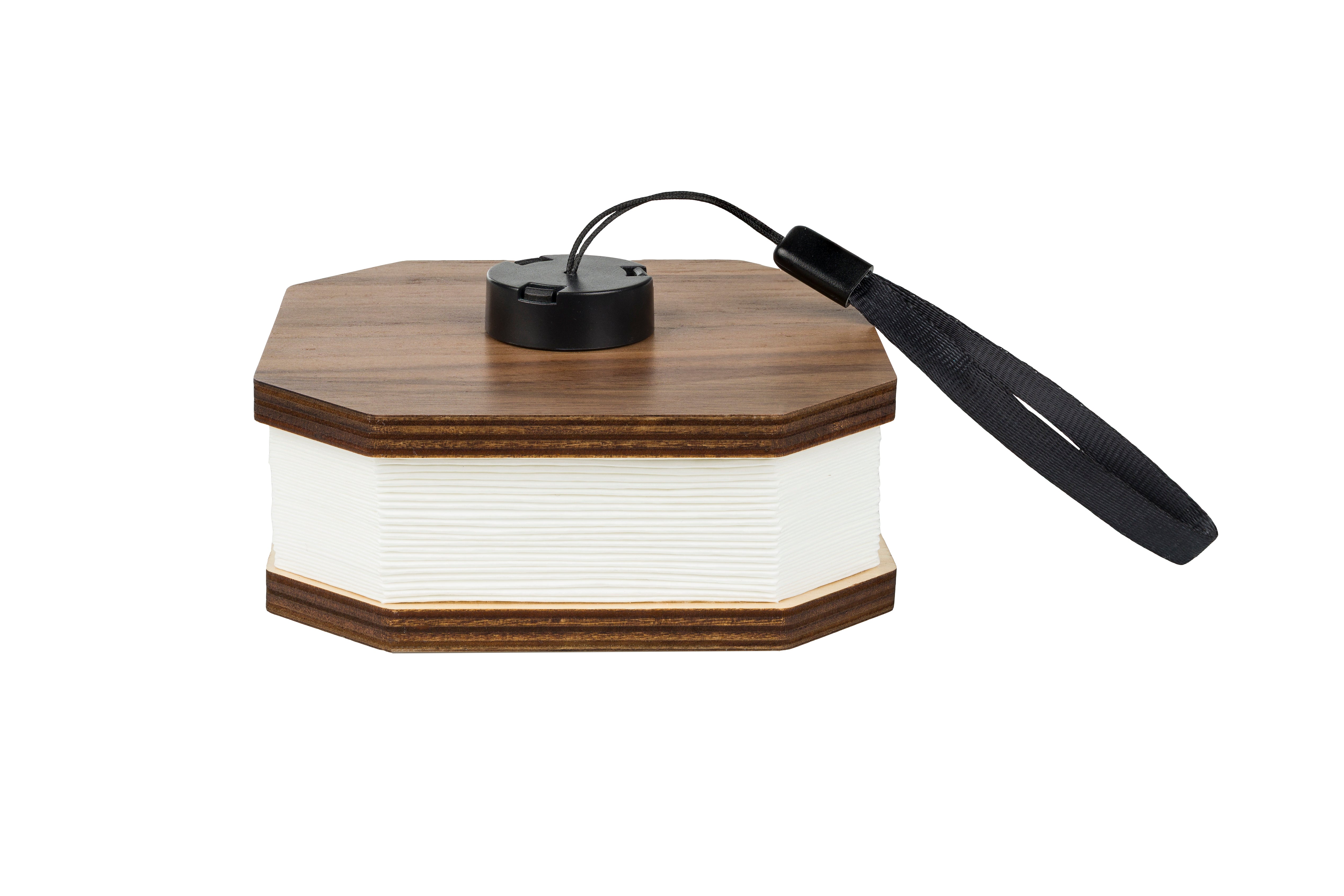 Portable lamp CAKE walnut veneer with white