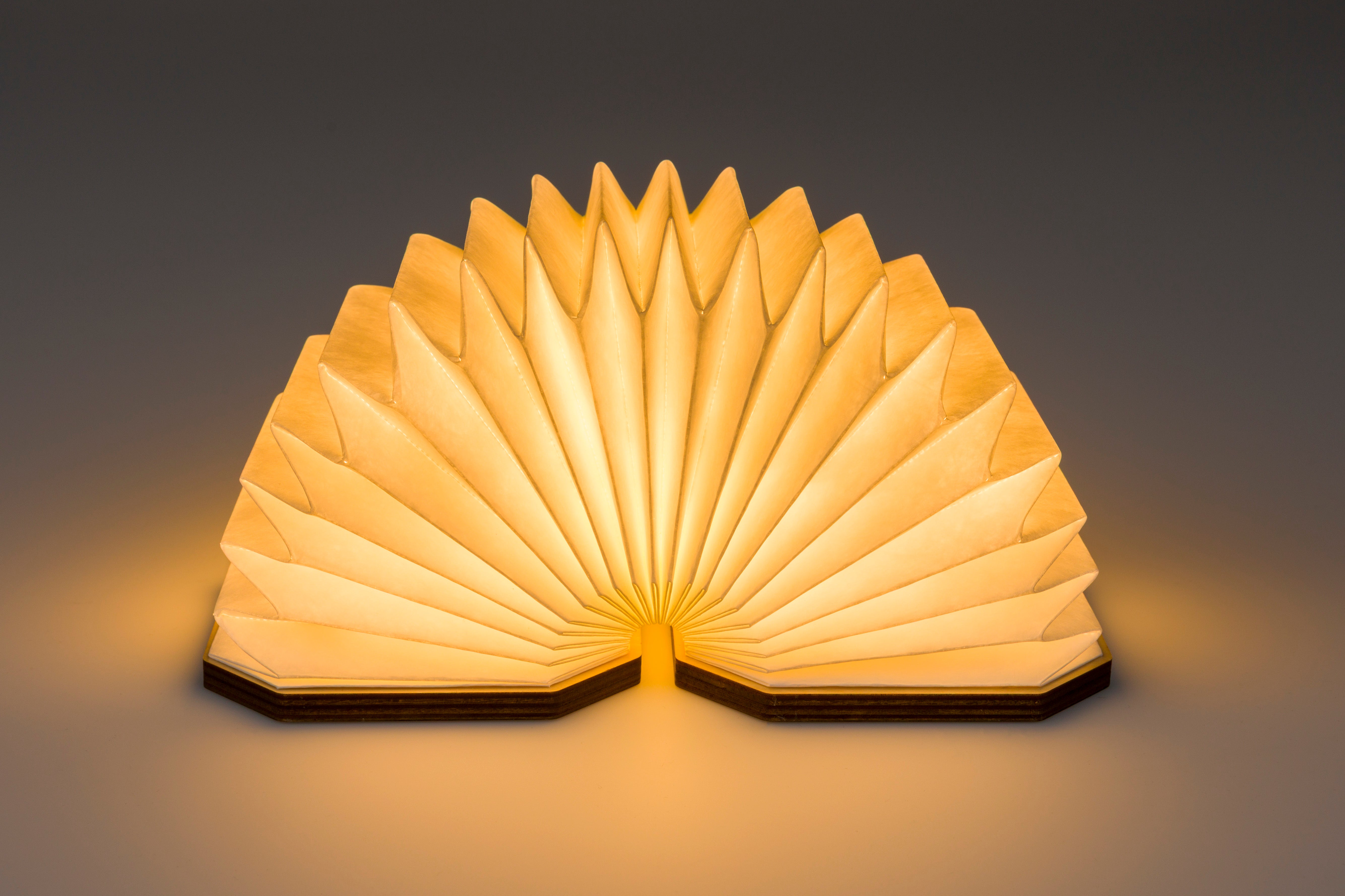 Portable lamp CAKE walnut veneer with white