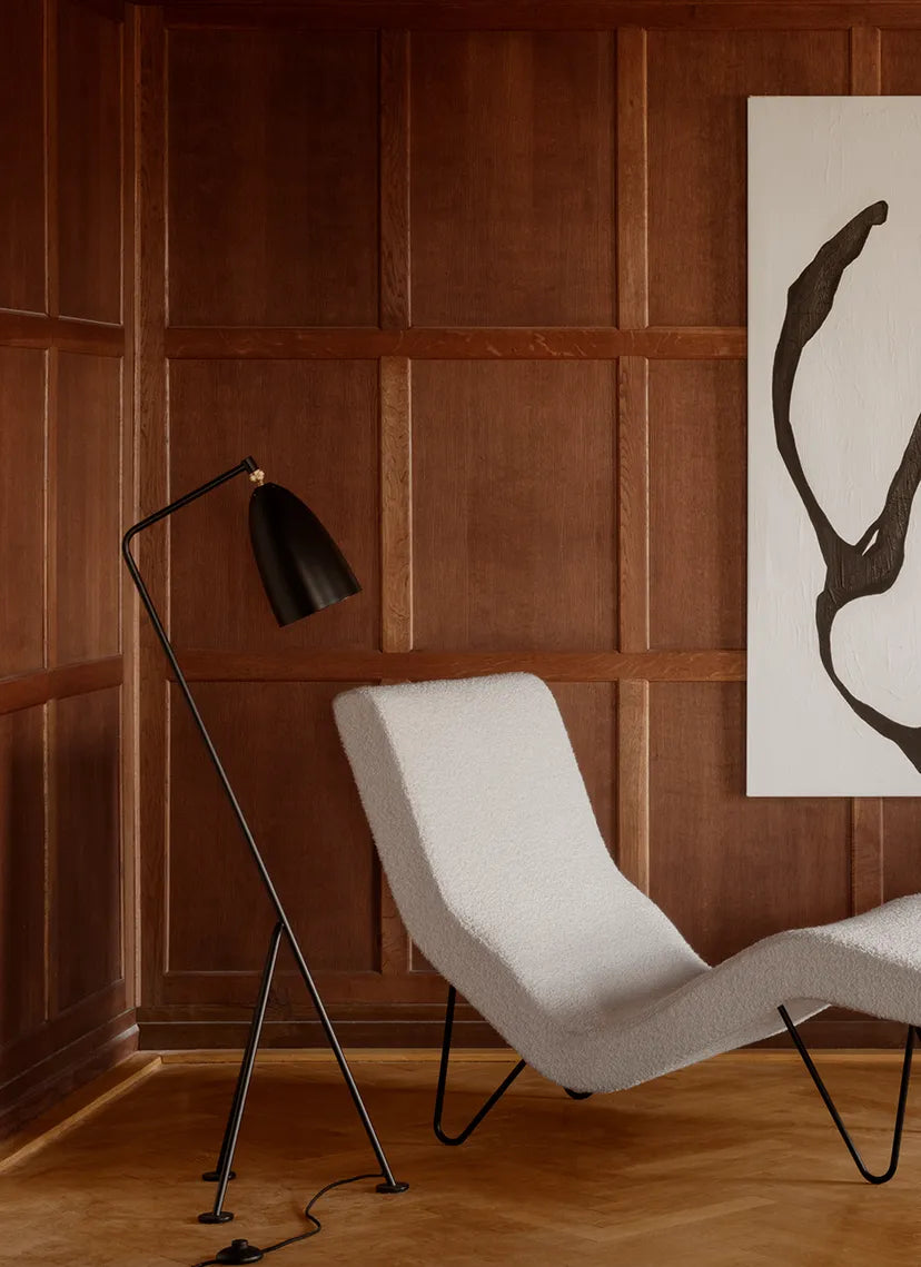 Stehlampe zum Lesen GRÄSHOPPA beige Dreibein