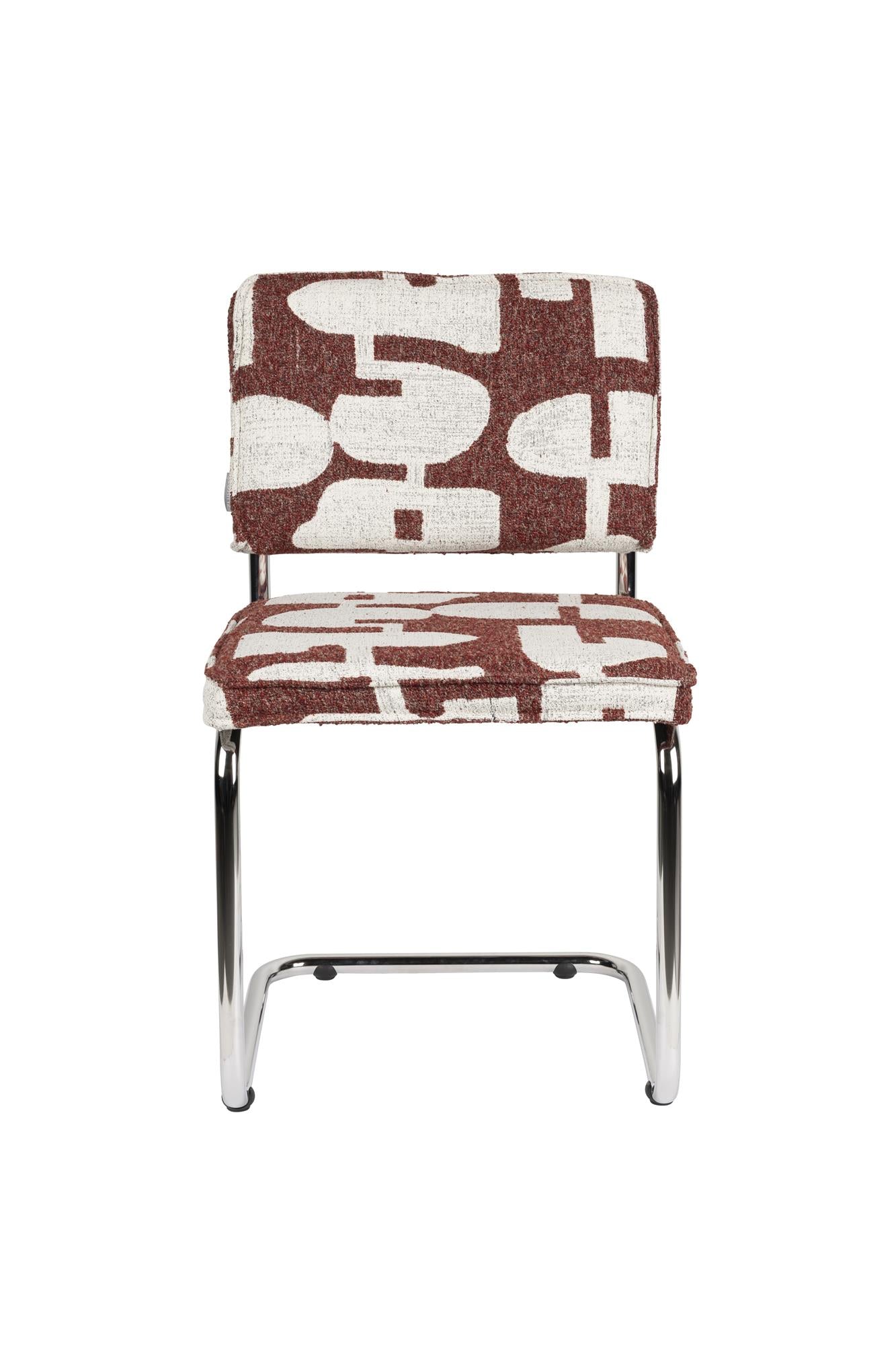 RIDGE DECO SYMBOLS Chair in Burgundy with White
