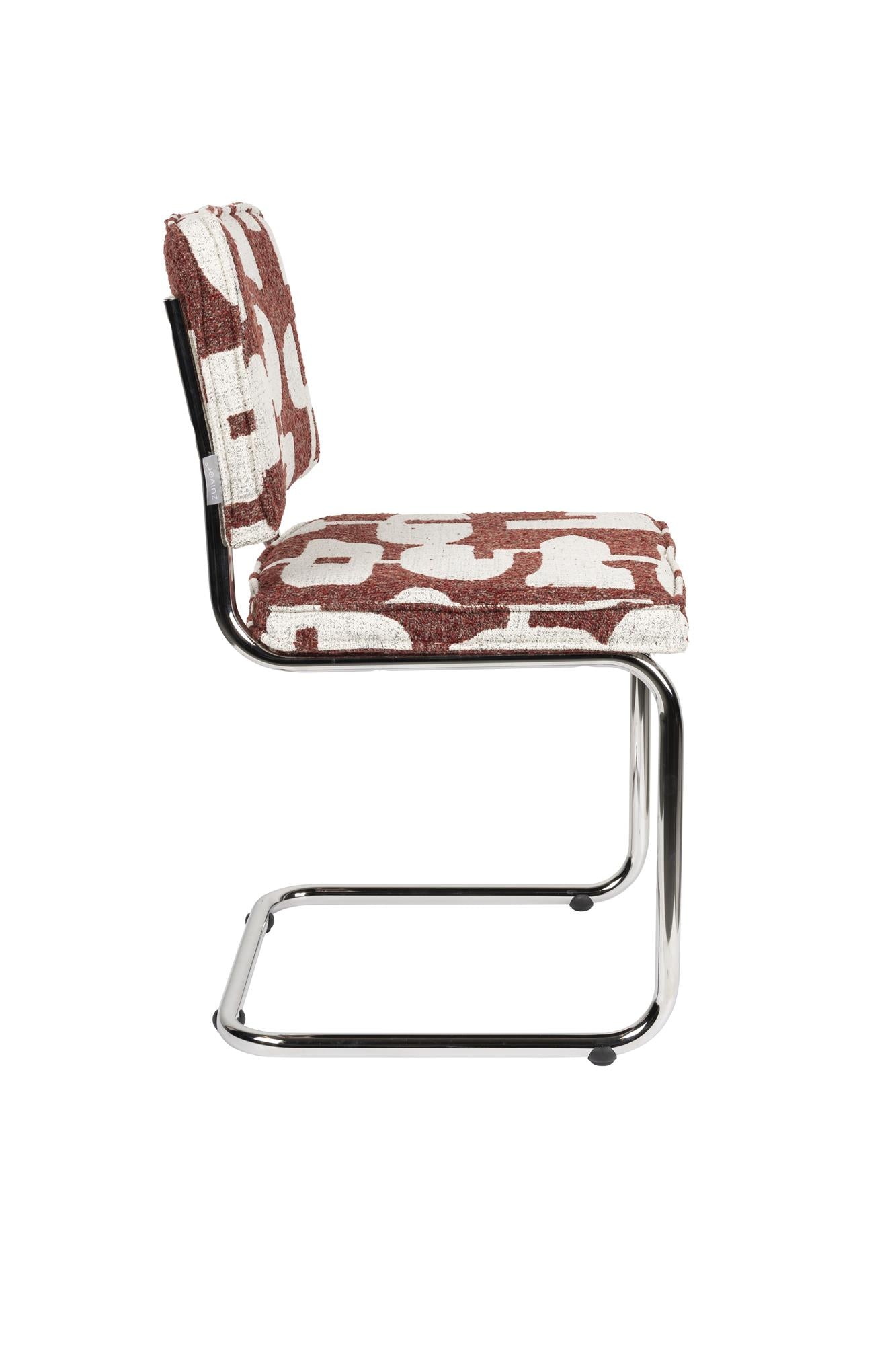 RIDGE DECO SYMBOLS Chair in Burgundy with White