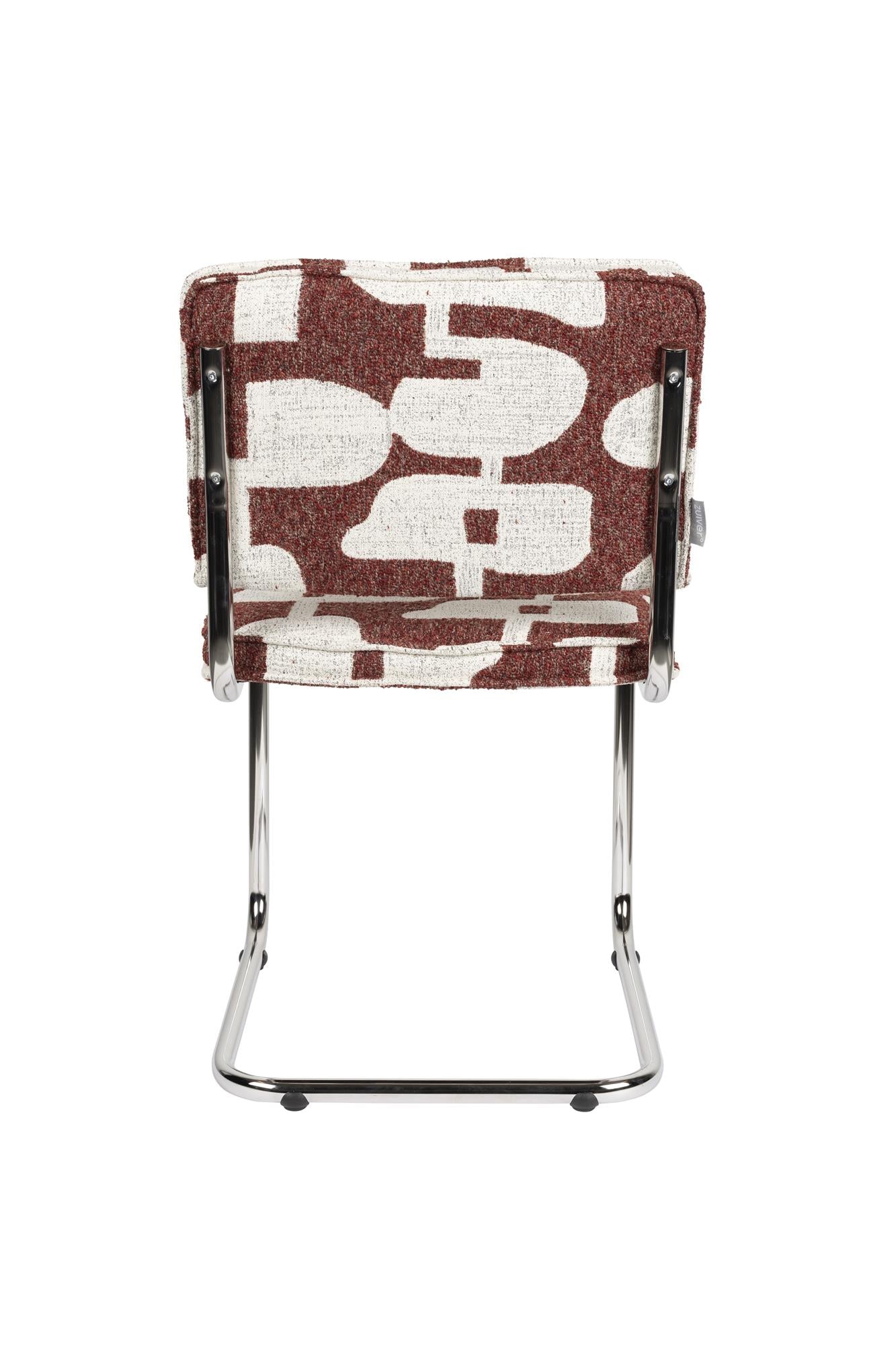 RIDGE DECO SYMBOLS Chair in Burgundy with White
