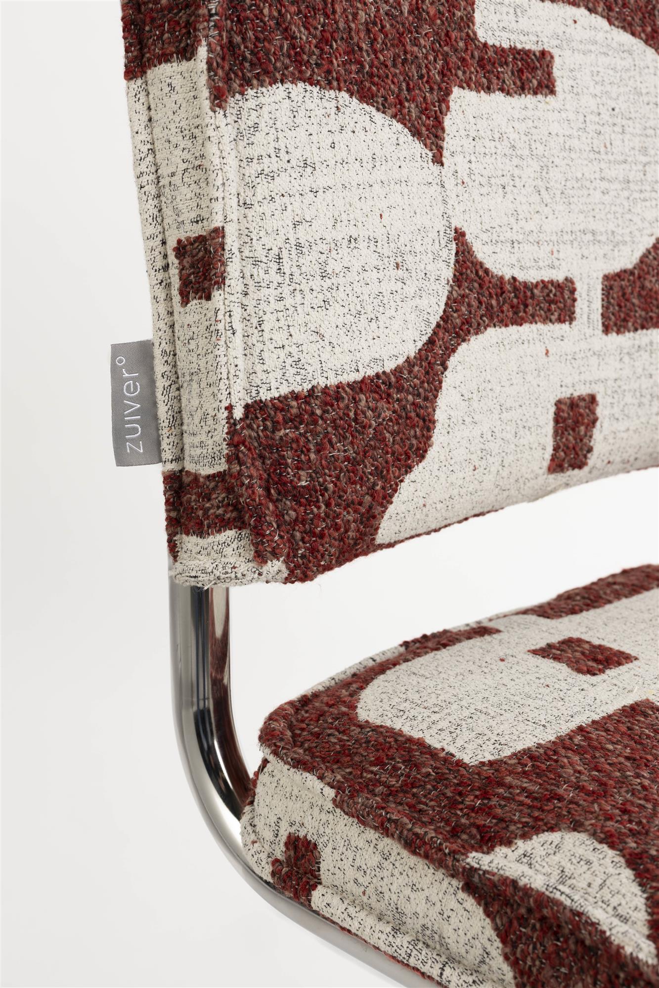 RIDGE DECO SYMBOLS Chair in Burgundy with White