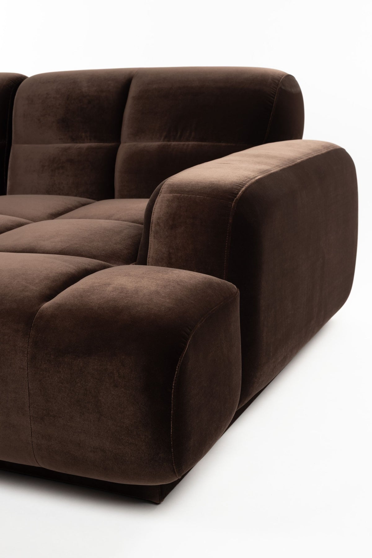 Sofa z szezlongiem HAZEL brązowy prawostronny – ujęcie 8