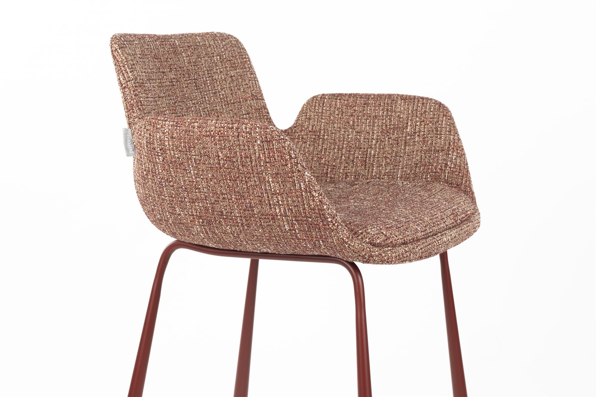 Barhocker BRIT, ziegelroter Melange
