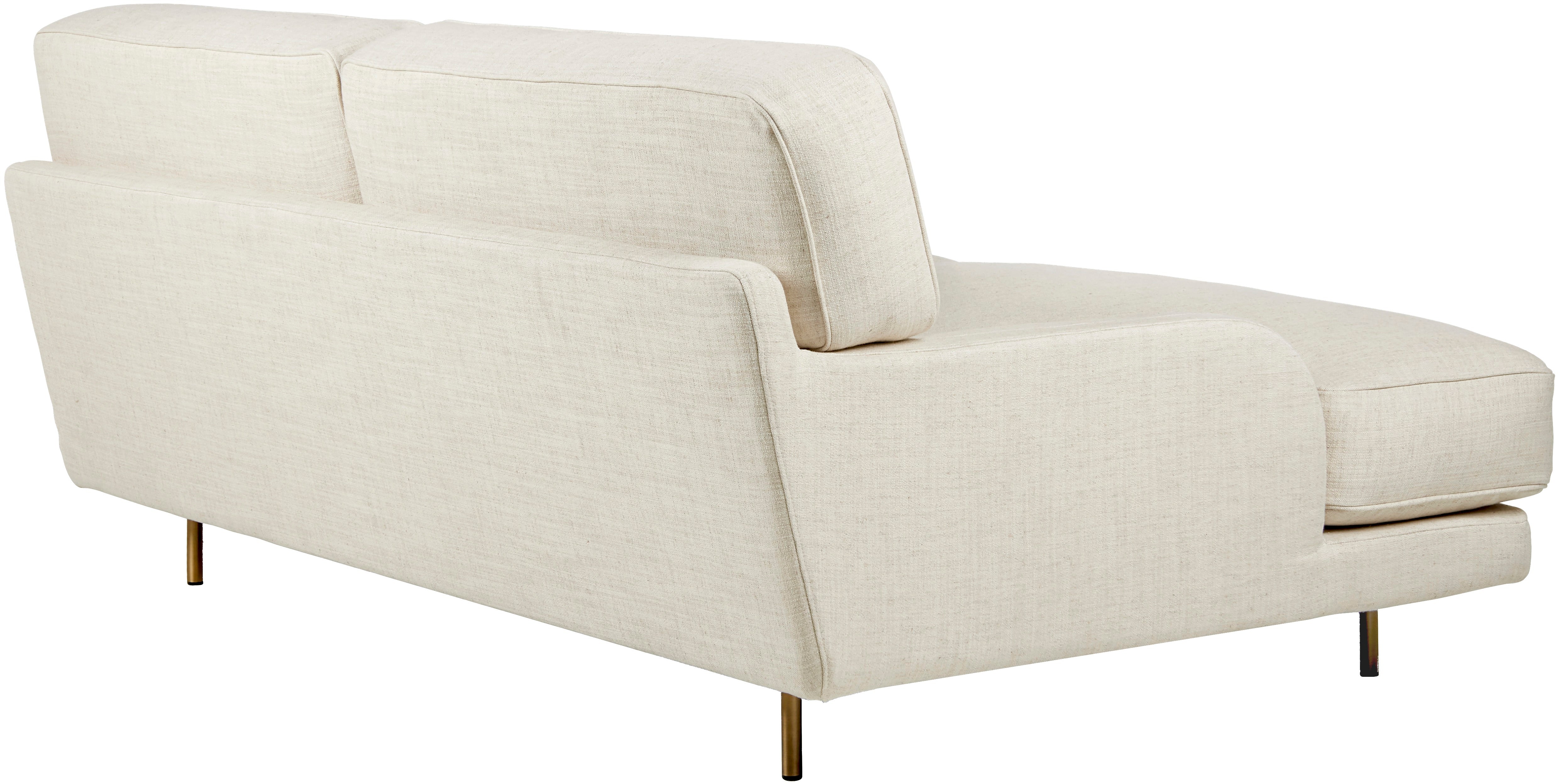 Sofa 2-sitzig FLANEUR gepolstert mit messingfarbenem Gestell