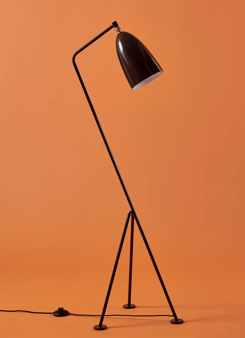 GRÄSHOPPA black matte tripod floor lamp