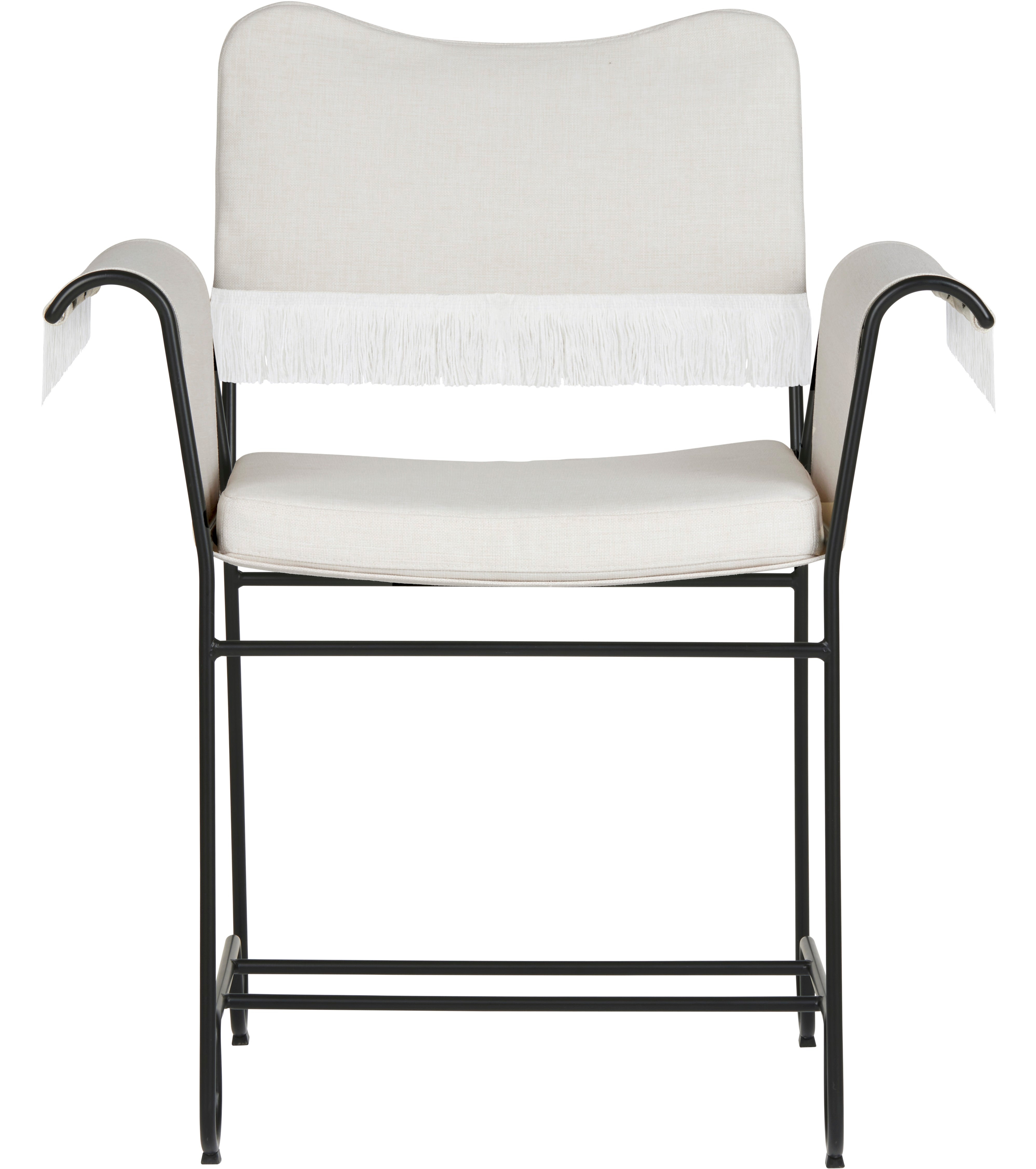TROPIQUE Cream Garden Chair with Black Steel Base