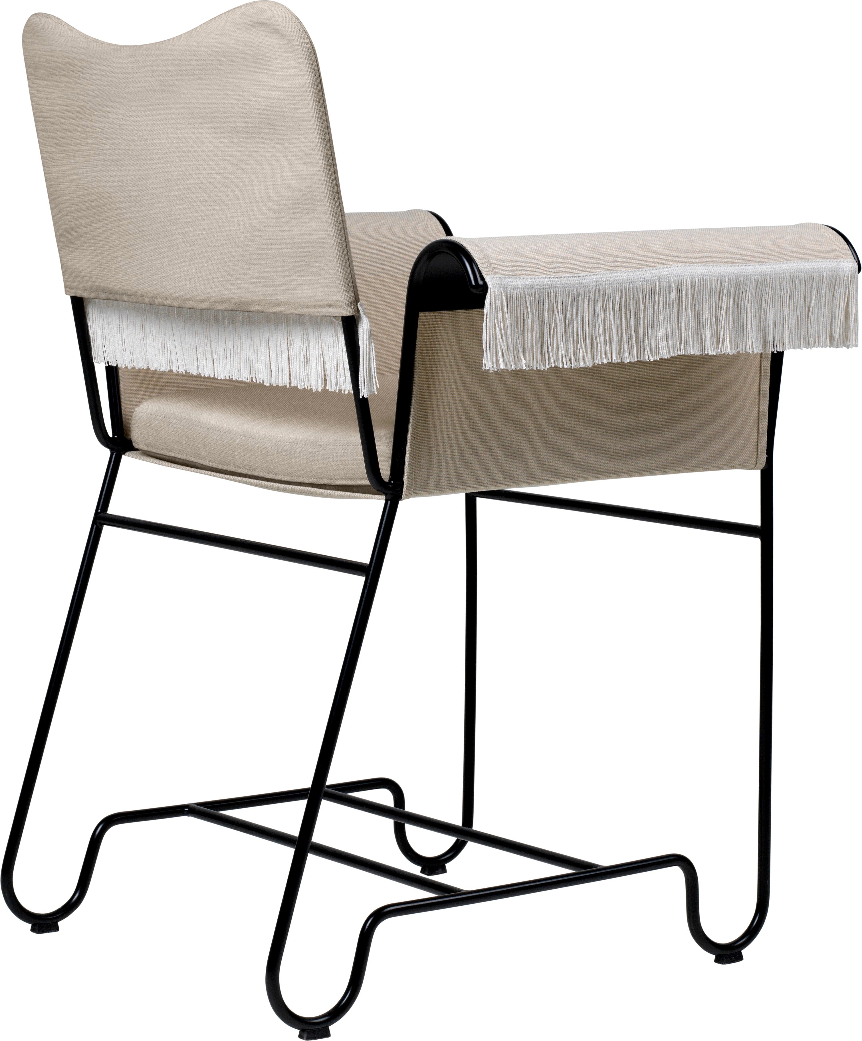 TROPIQUE garden chair beige with a black steel base