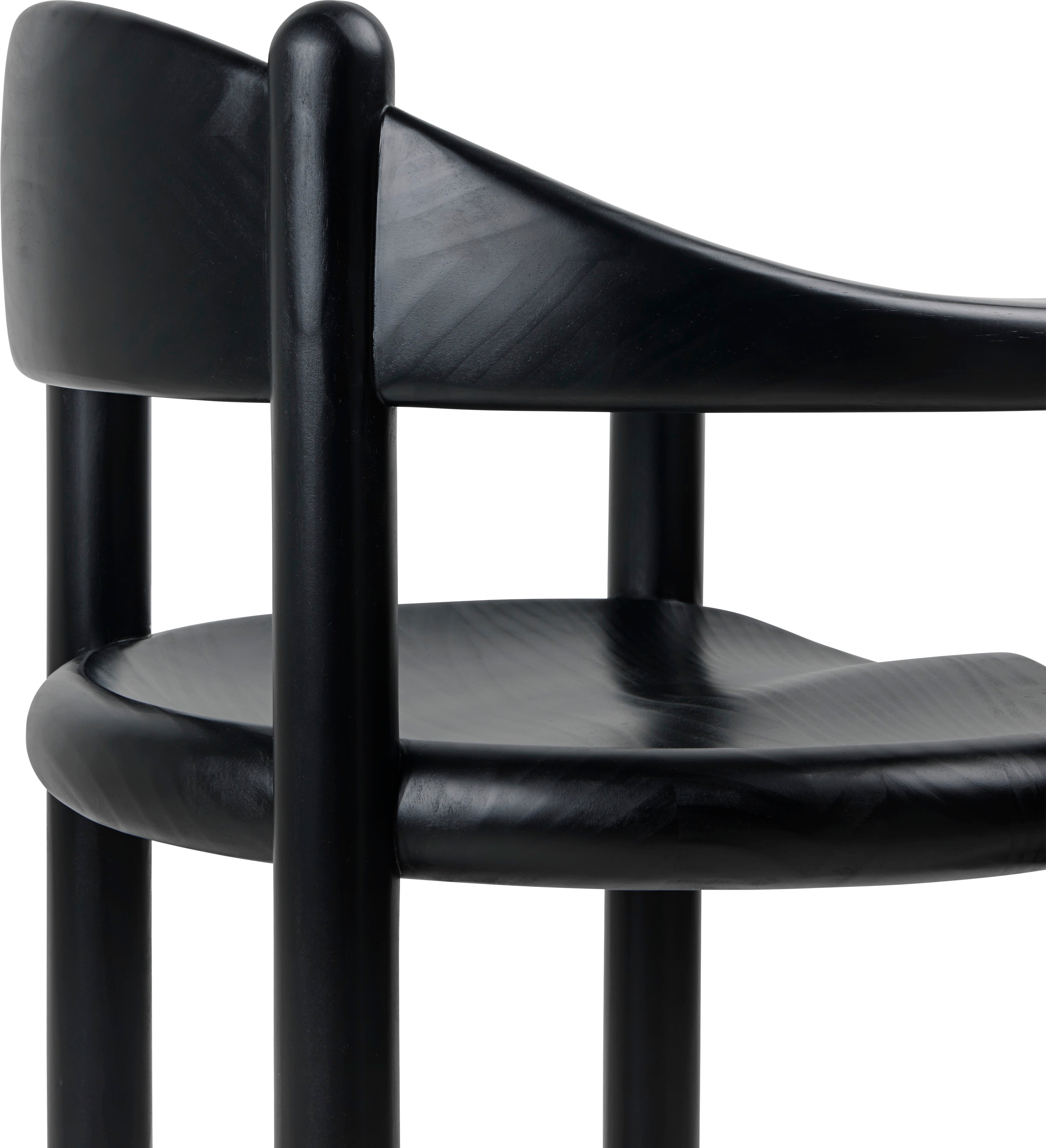 DAUMILLER Armchair with Armrests Black Pine Wood