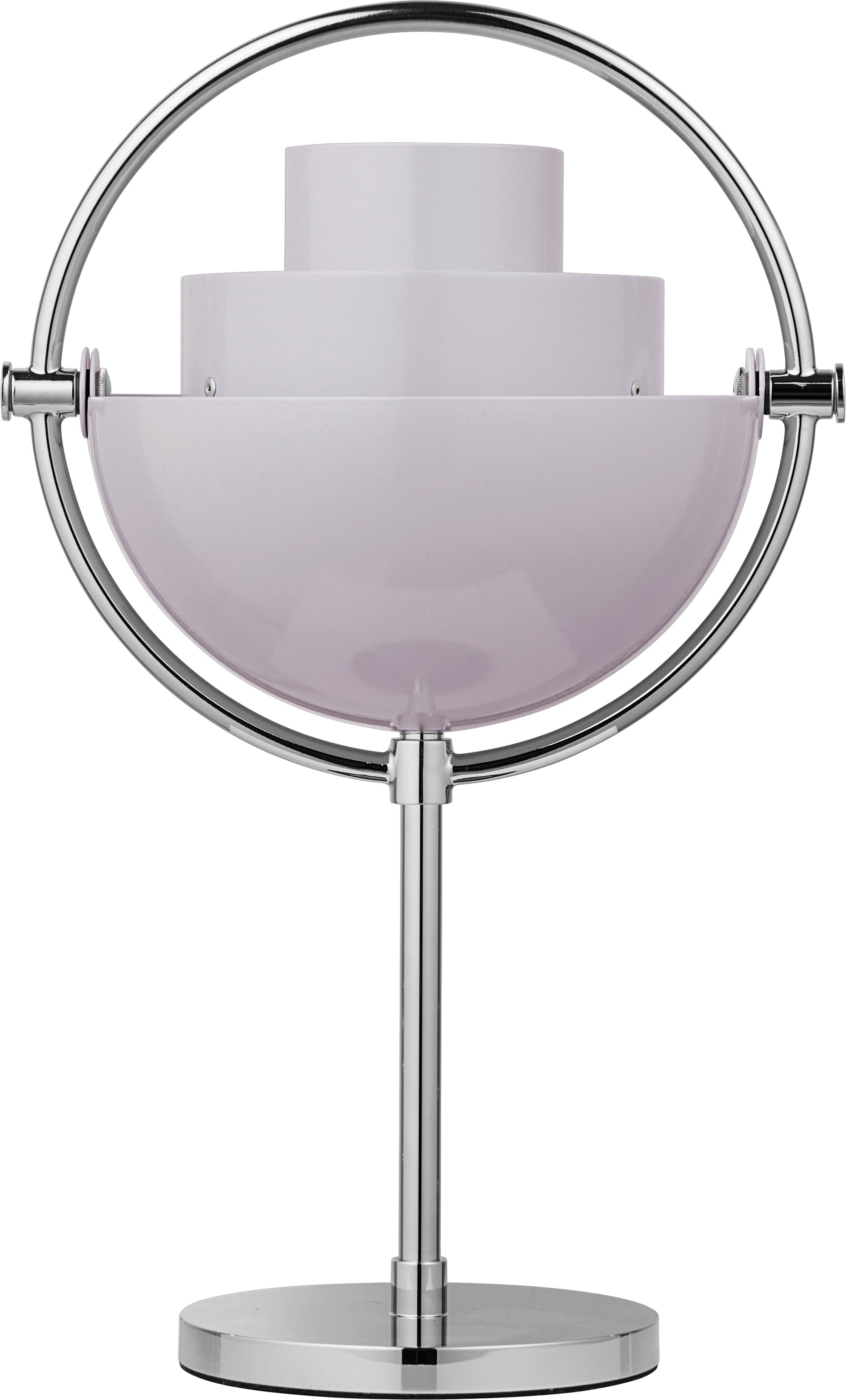 MULTI-LITE portable lamp in lilac with a chrome base