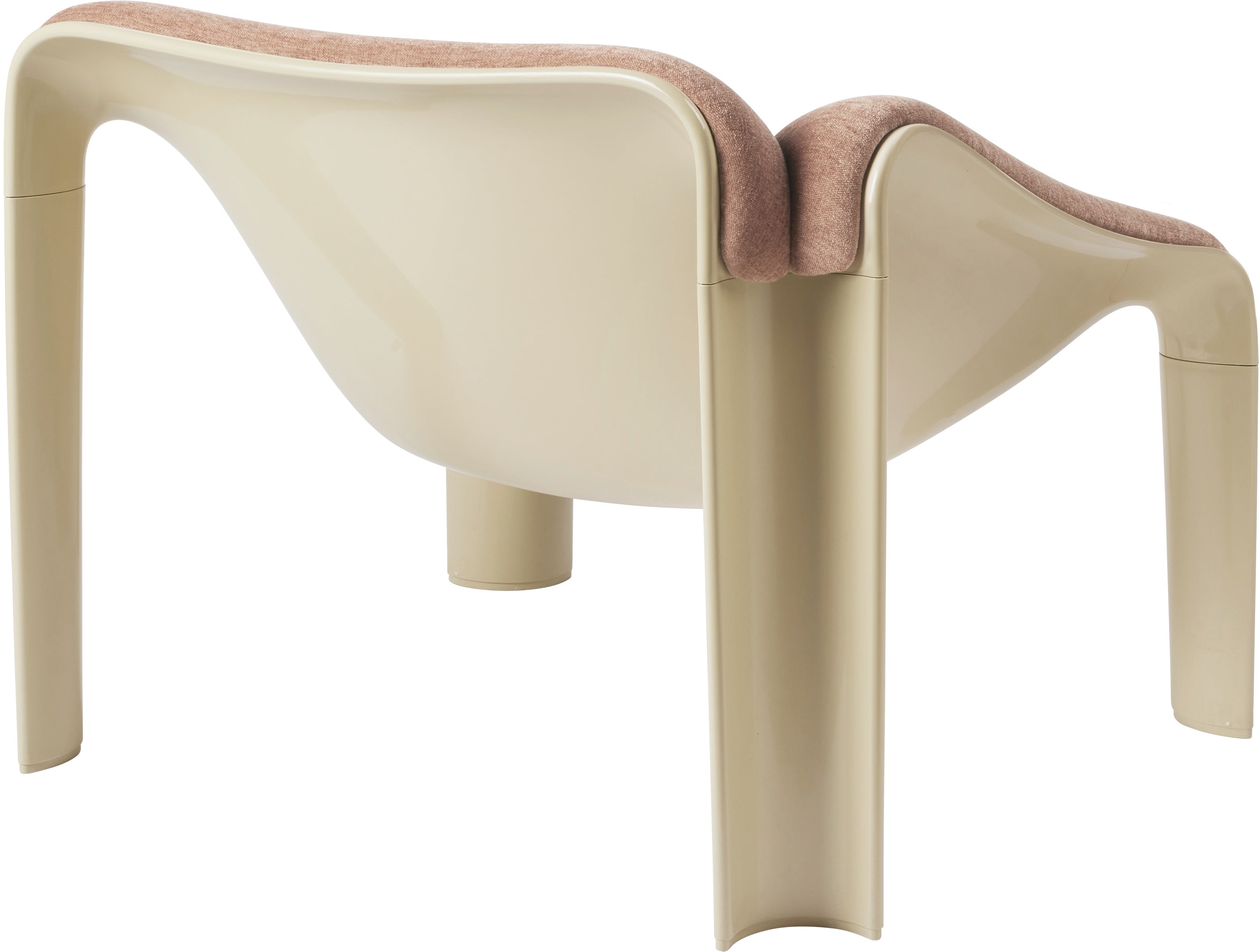 Sessel F300 in Puderrosa mit cremefarbenem Gestell