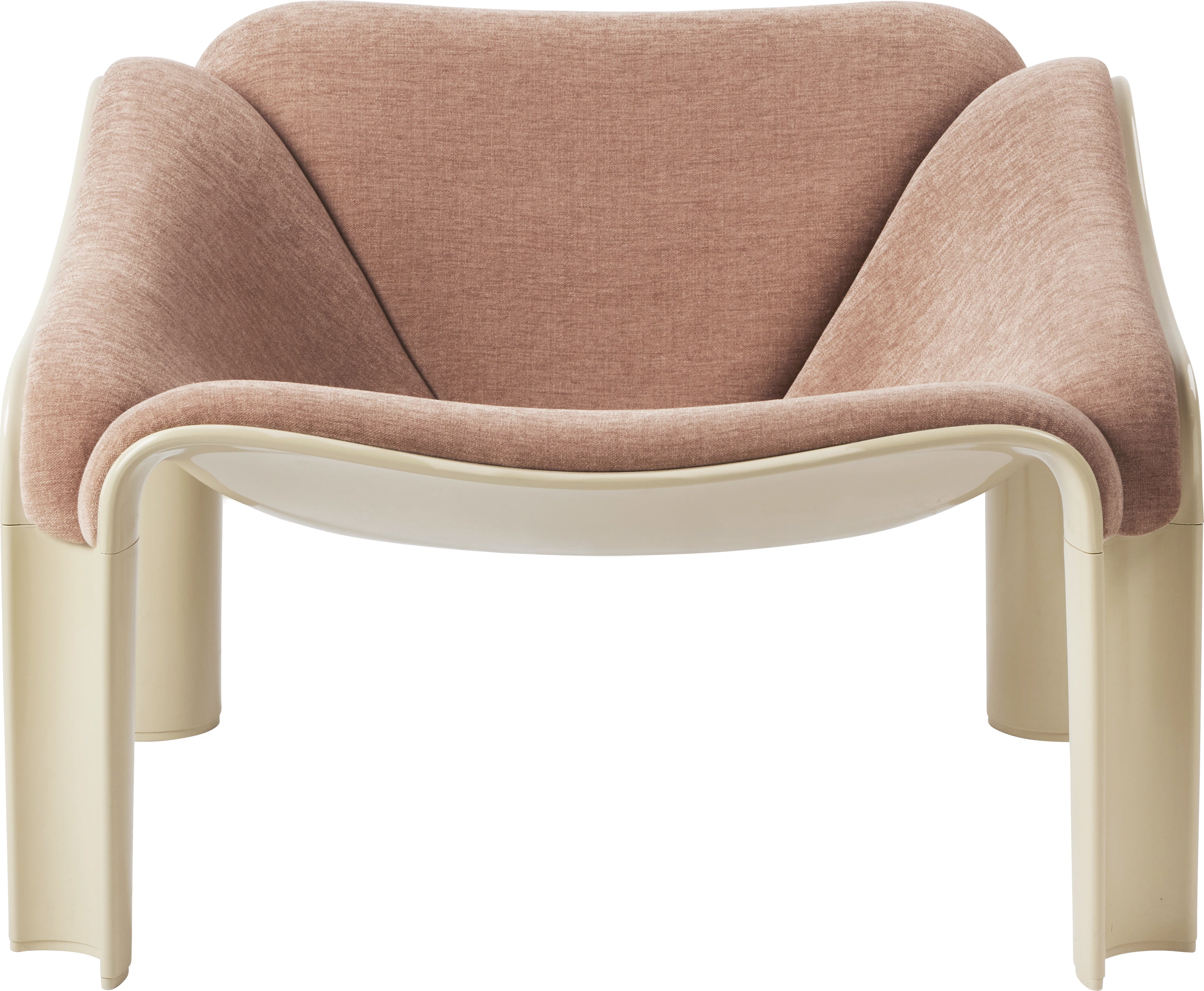 Sessel F300 in Puderrosa mit cremefarbenem Gestell