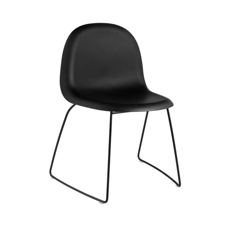 GUBI 3D Chair with Black Seat and Black Base