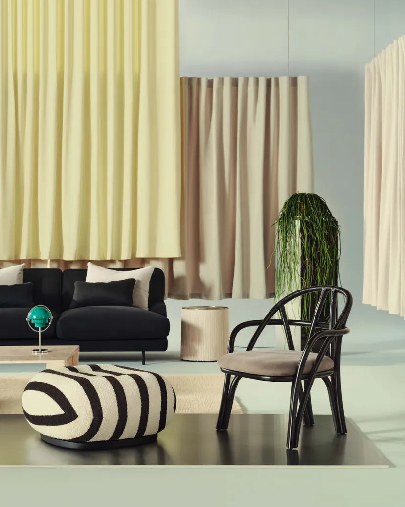 Sessel BISTRA gepolstert mit rattanfarbener Ebenholzgrundlage